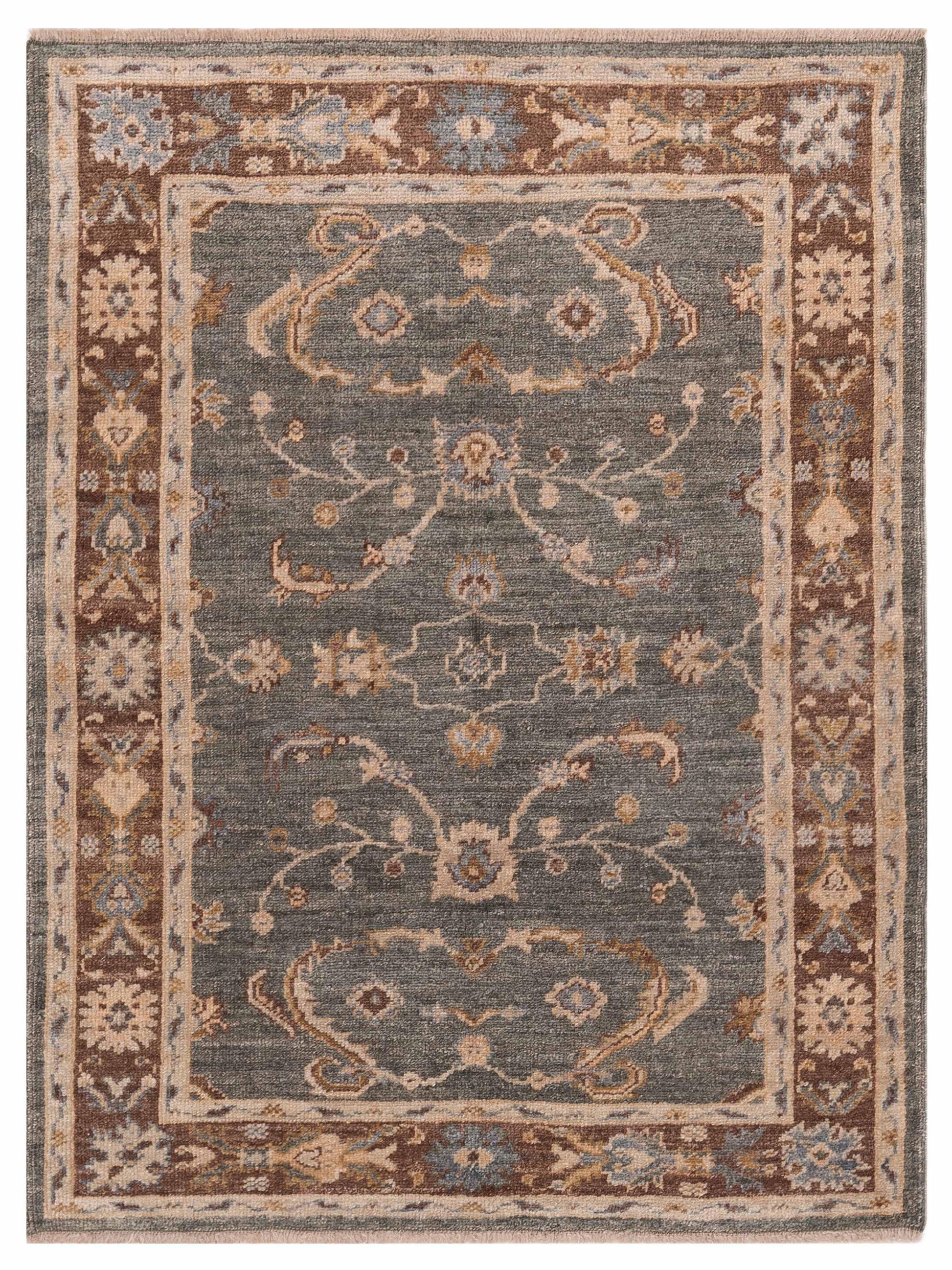 Anadol Angora Oushak  Green Brown Traditional