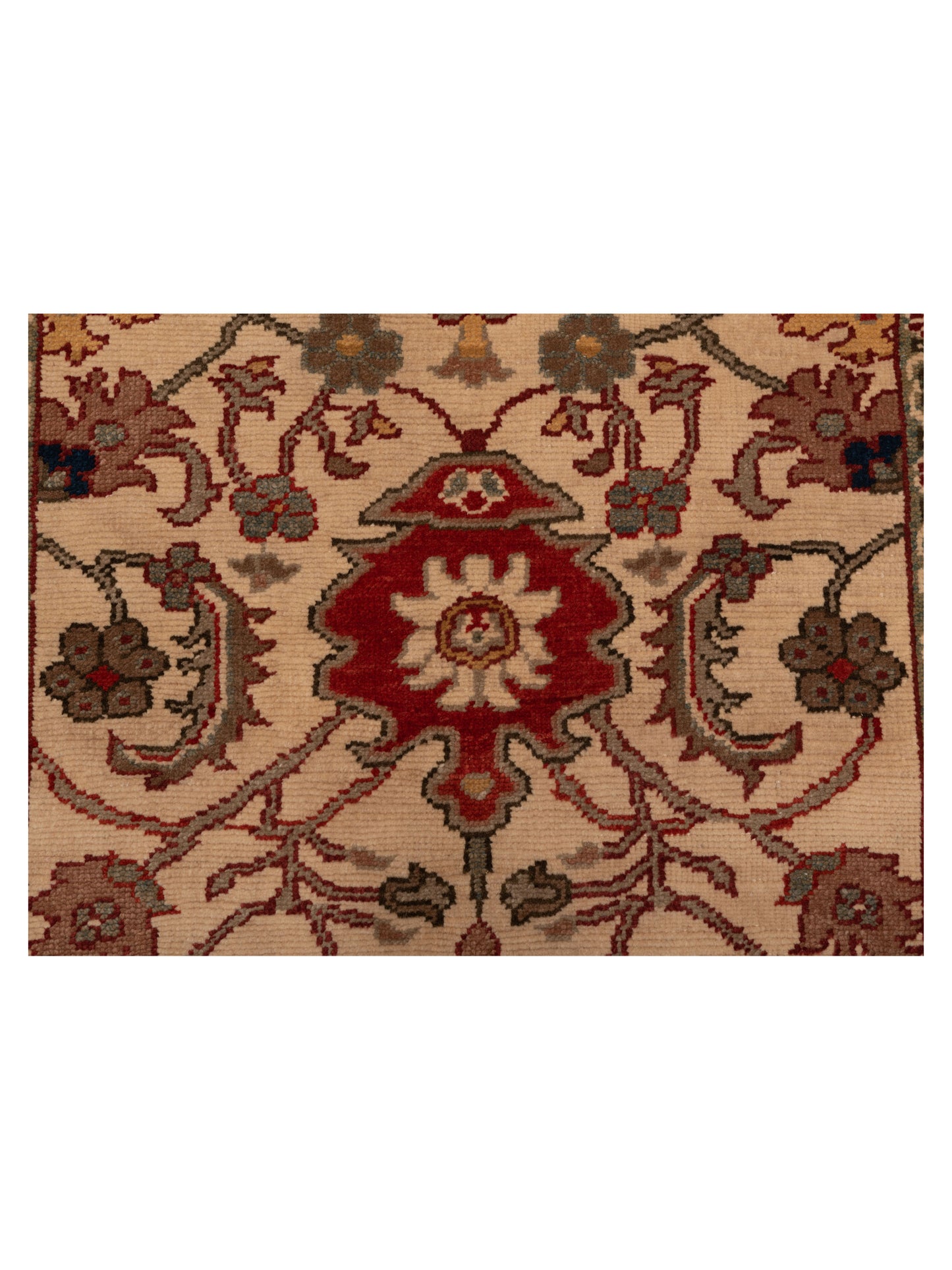 Antique Loom 147452 Ivory Red 2.9x8 Hand Knotted Rug