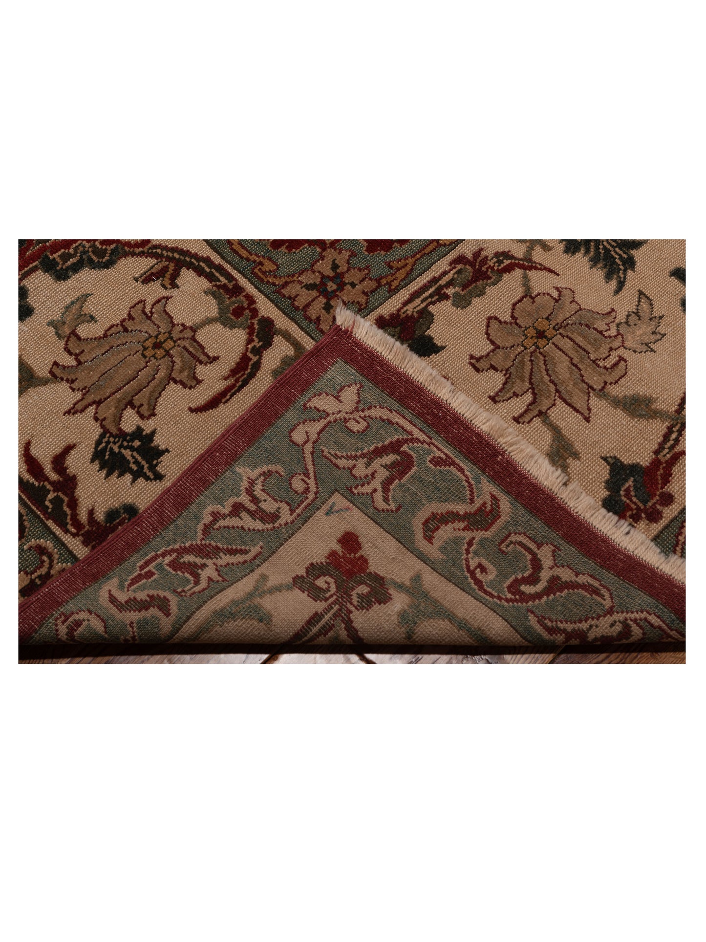 Antique Loom 107975 Burgundy Ivory 12.3x18.1 Hand Knotted Rug