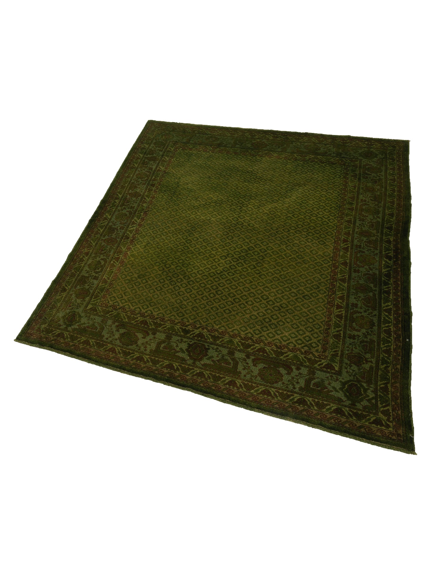 Vintage 104562 Green 6.6x8 Hand Knotted Rug