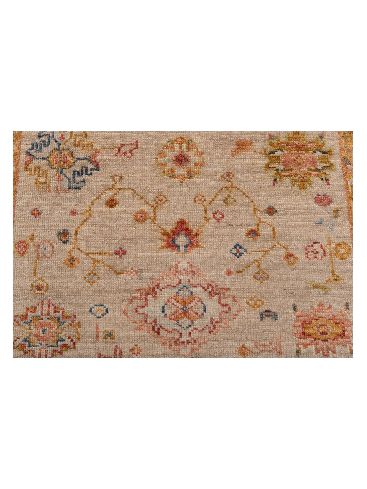 Angora Oushak 146546 Ivory Ivory 4.1x5.8 Hand Knotted Rug