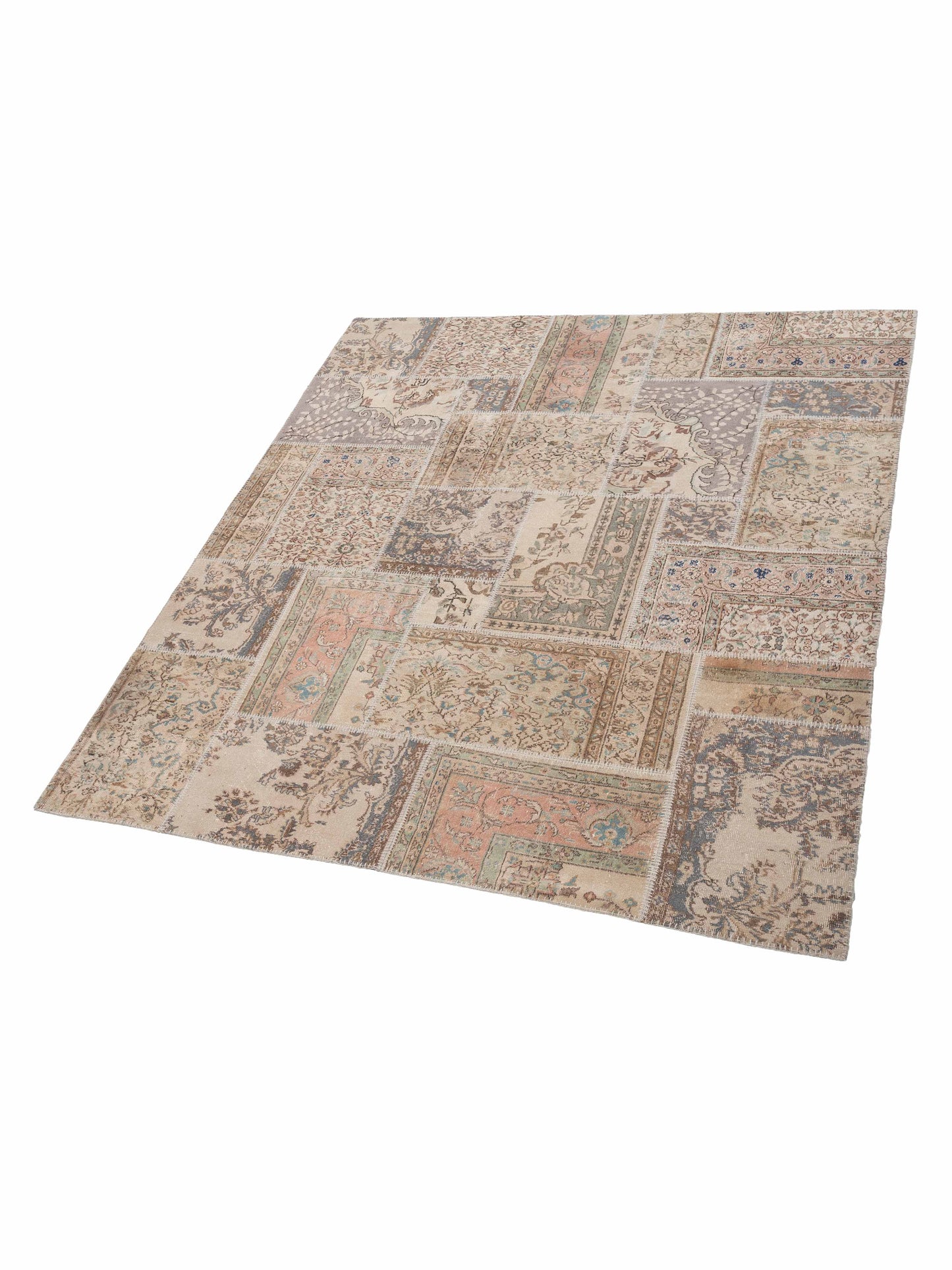 Turkish Vestige Patchwork 109016 Beige 8.3x9.10 Hand Knotted Rug