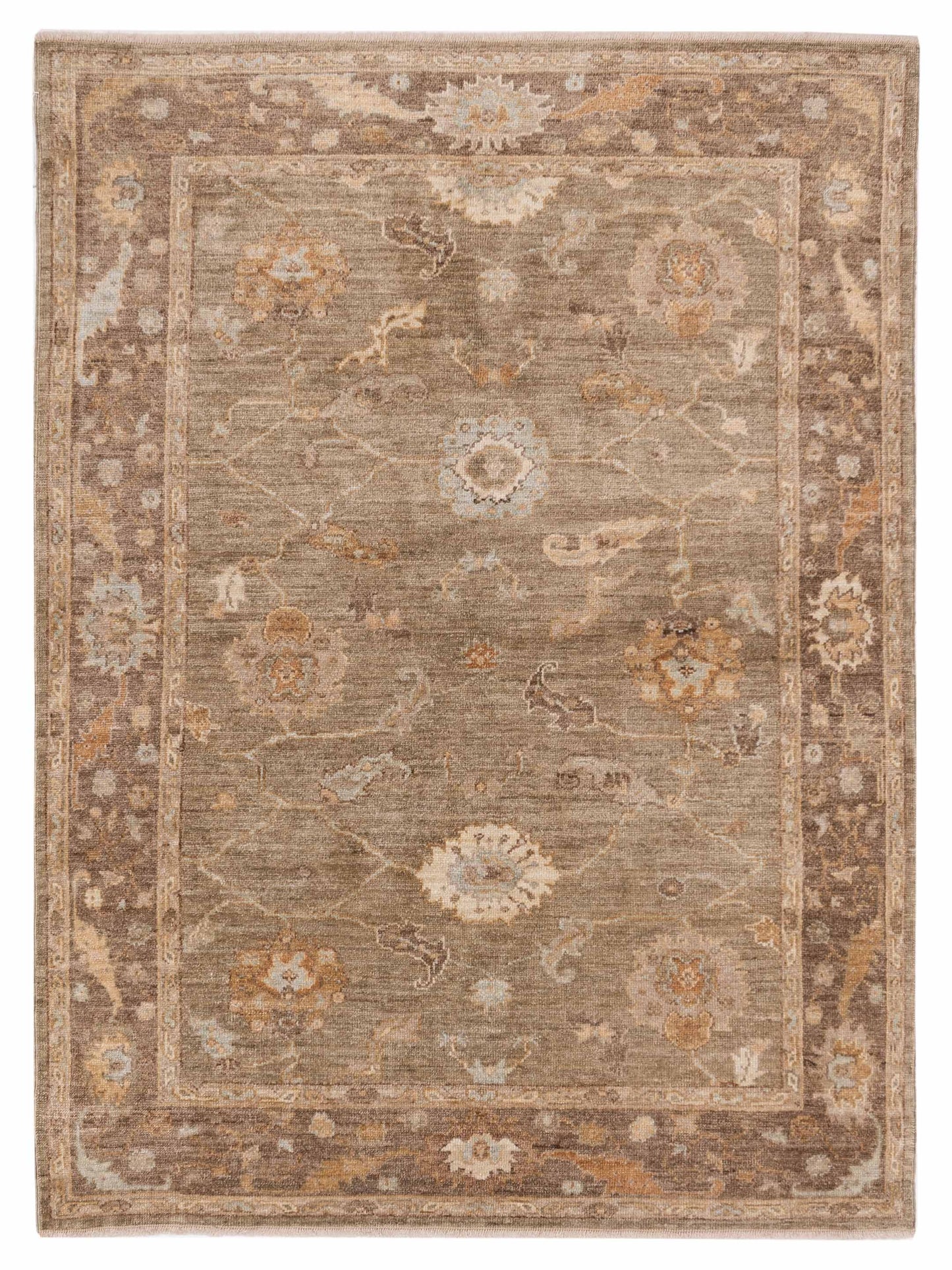 Anadol Angora Oushak  Green Brown Traditional