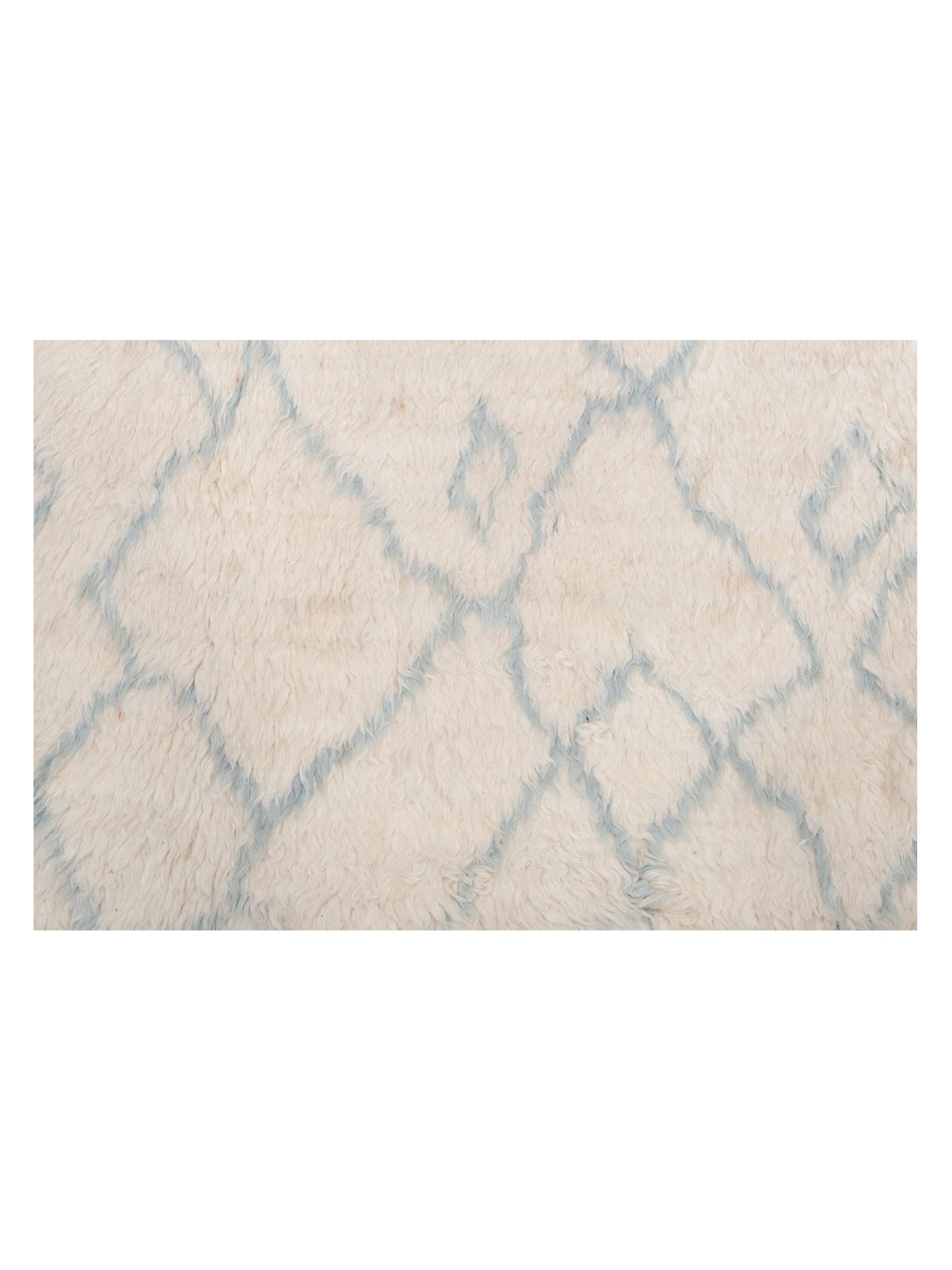 Berber Aspendos Ivory Light Blue 7.8x10 Hand Knotted Rug