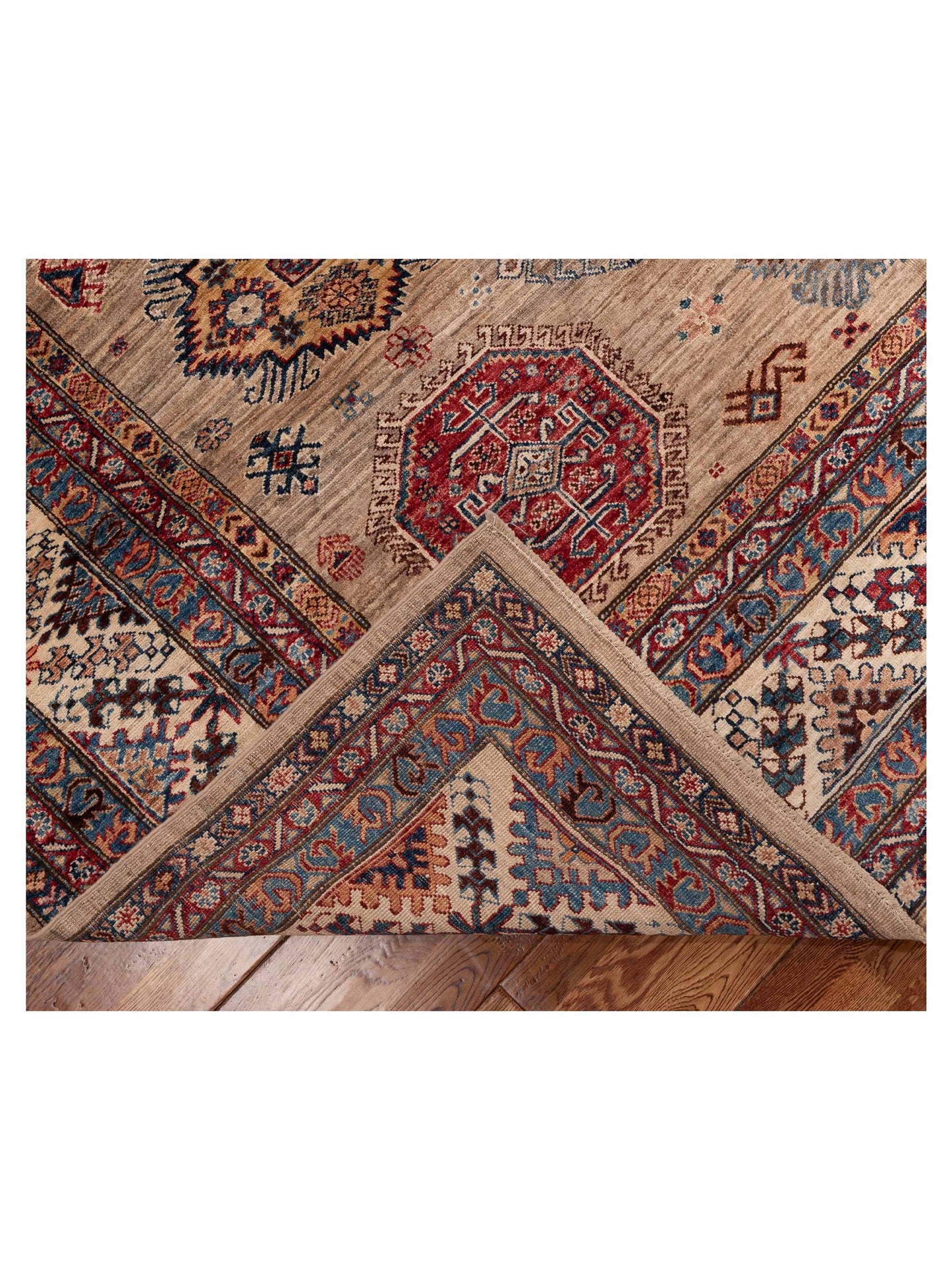 Artisan Kazak 151746 Beige Ivory 8.9x12.3 Hand Knotted Rug