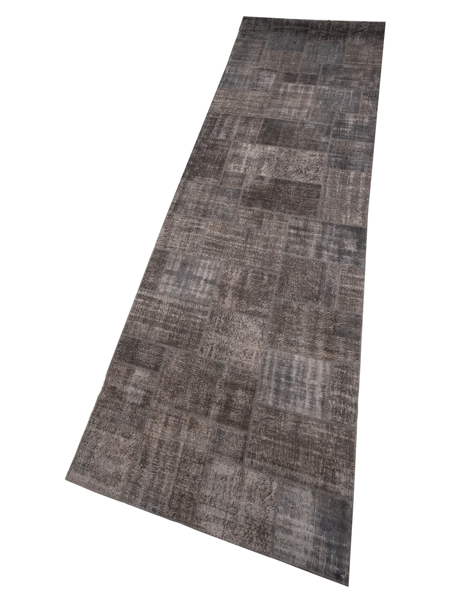 Turkish Vestige Patchwork 120126 Gray 6x30 Hand Knotted Rug