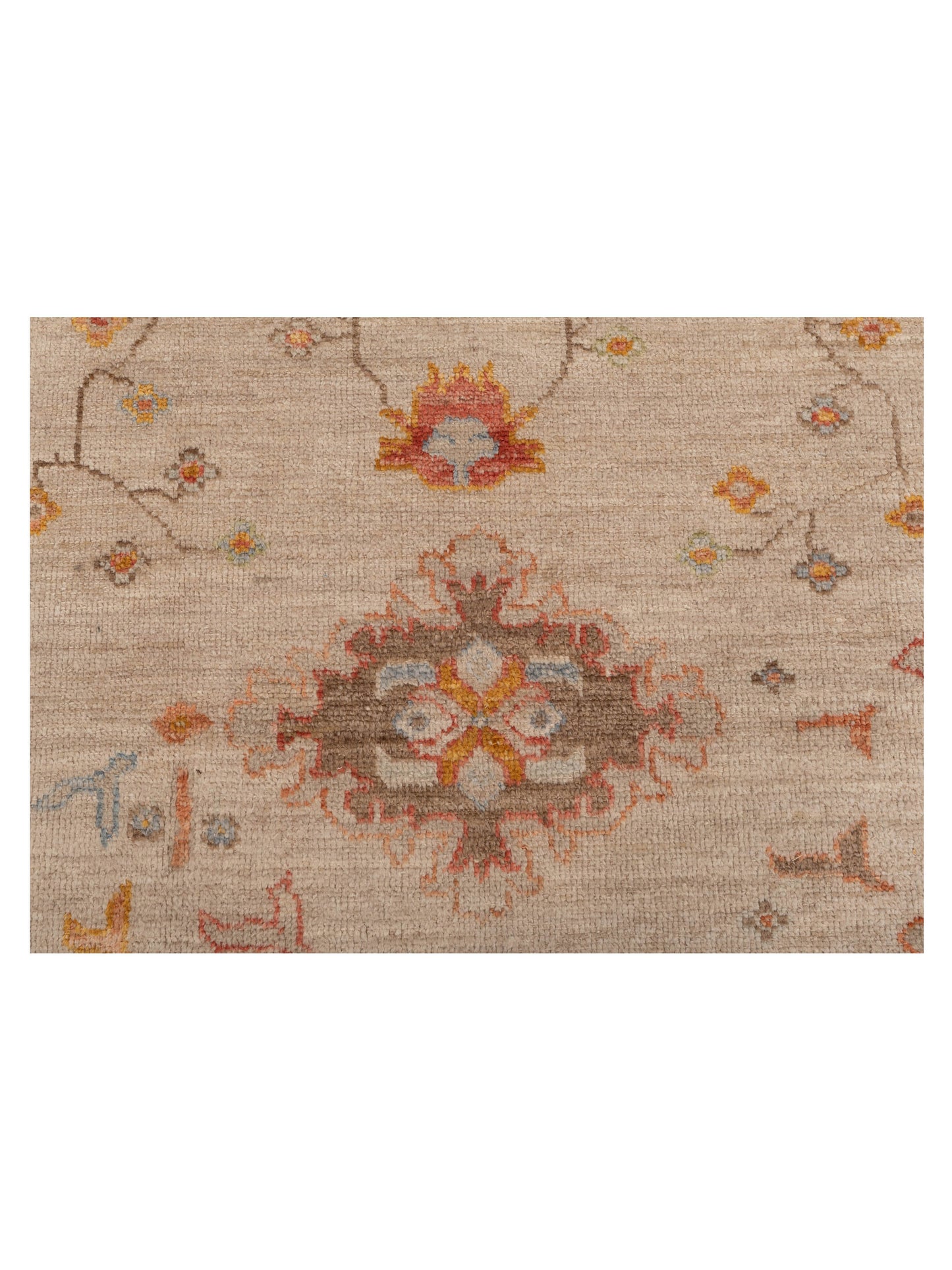 Angora Oushak 150314 Beige Silver 9.1x11.7 Hand Knotted Rug