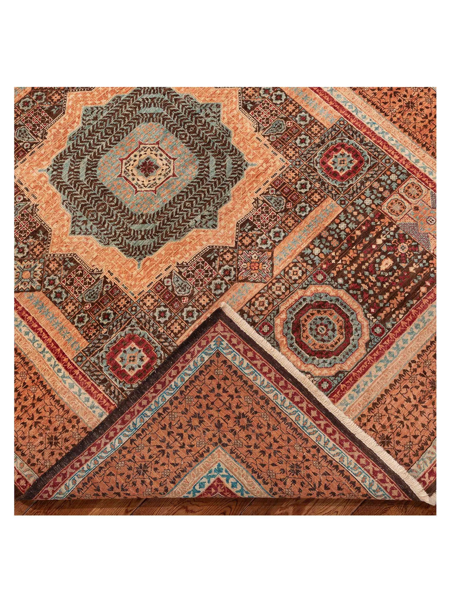 Artisan Mamluk 154647 Brown Orange 5.9x7.10 Hand Knotted Rug