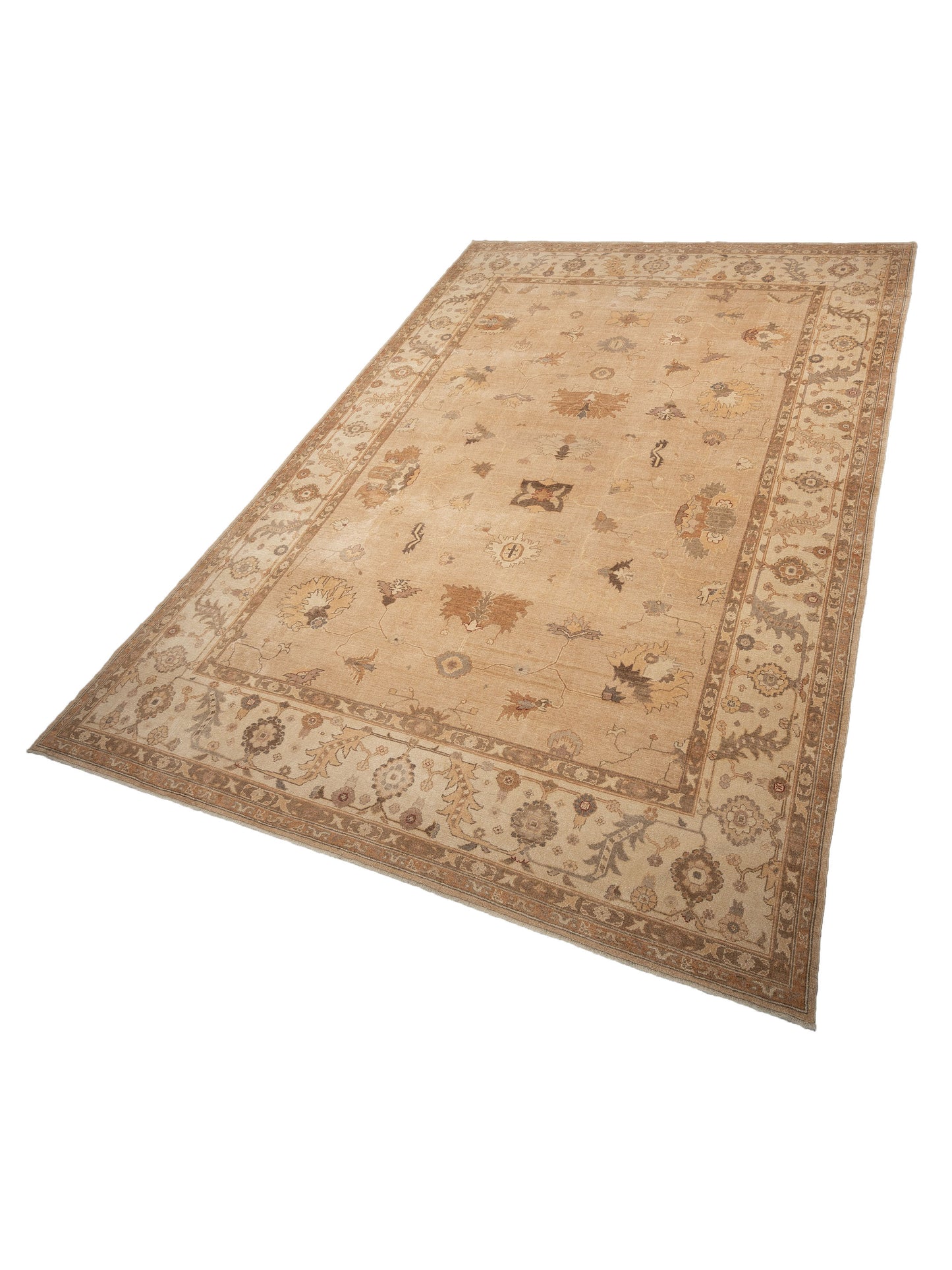 Angora Oushak 92761 Cream Ivory 12.1x17.11 Hand Knotted Rug