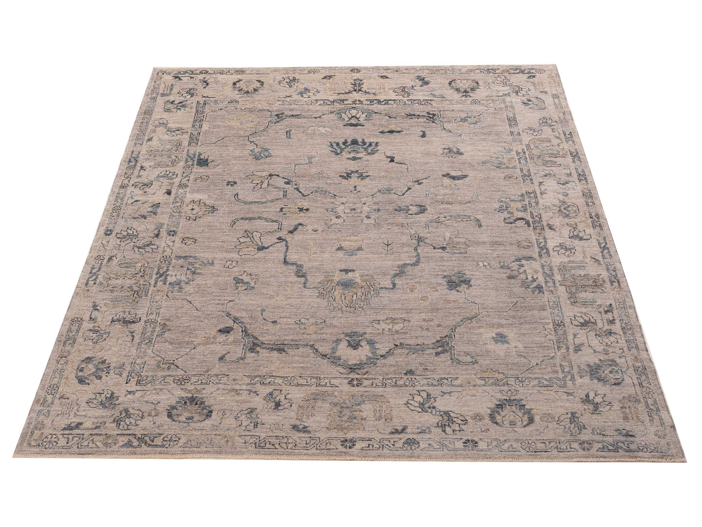 Angora Oushak 156125 Gray Gray 8.1x9.9 Hand Knotted Rug
