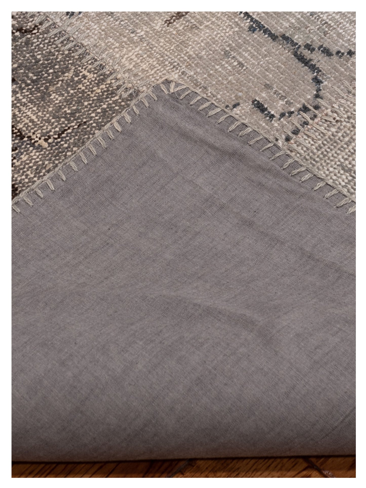 Turkish Vestige Patchwork 128867 Gray 5x8 Hand Knotted Rug