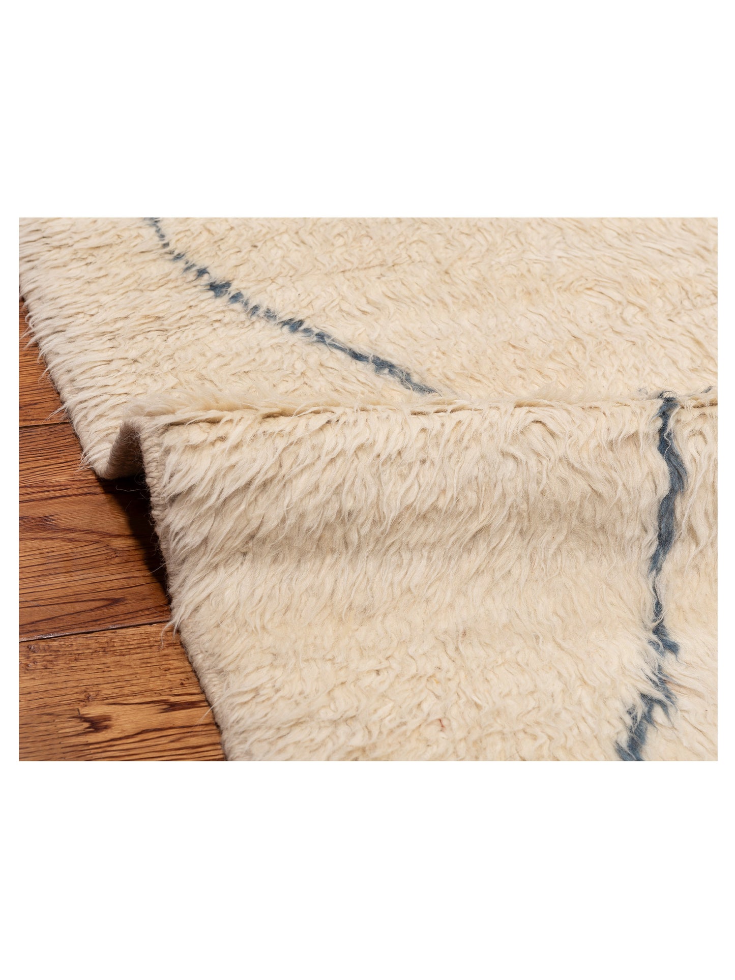 Berber Efes Ivory Blue 9.3x12.1 Hand Knotted Rug
