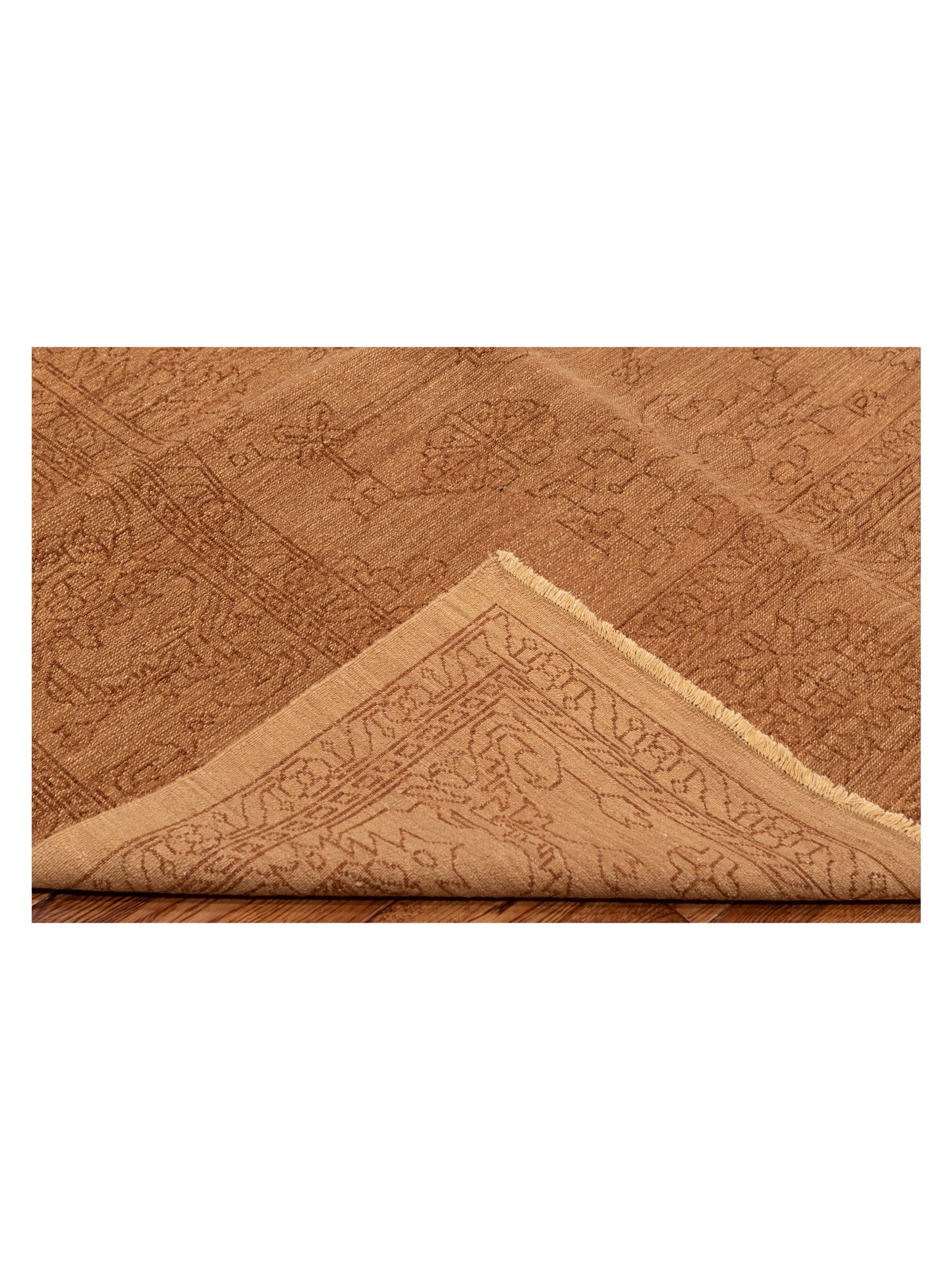 Defne Emerald Gold Copper 9.2x11.10 Hand Knotted Rug