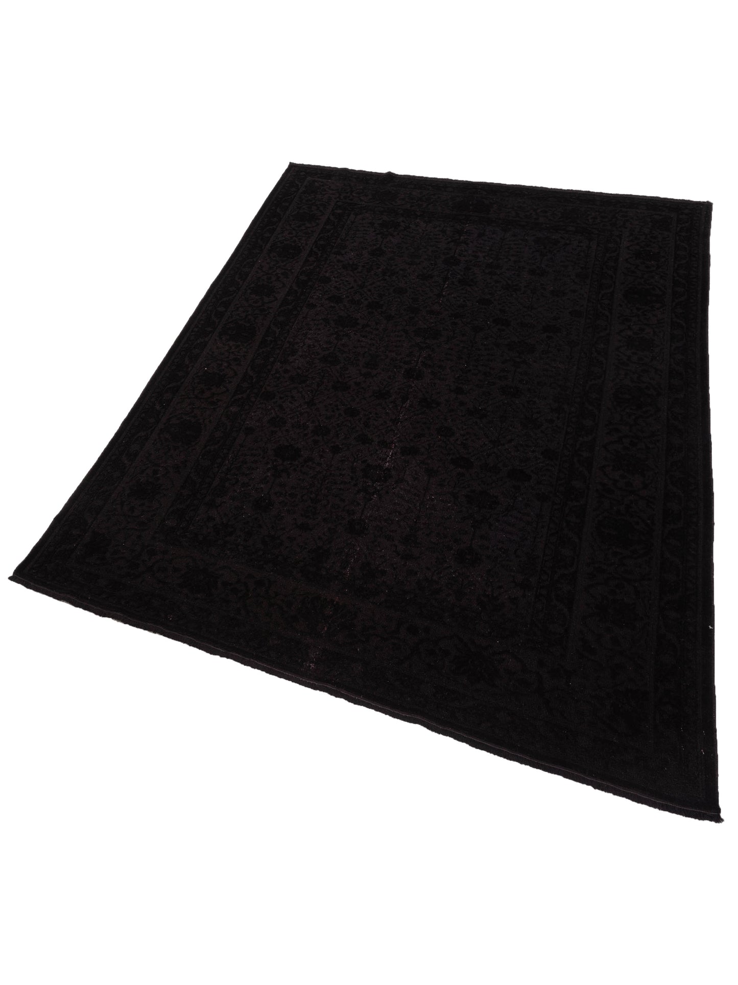 Vintage 108939 Black 6.7x9.1 Hand Knotted Rug