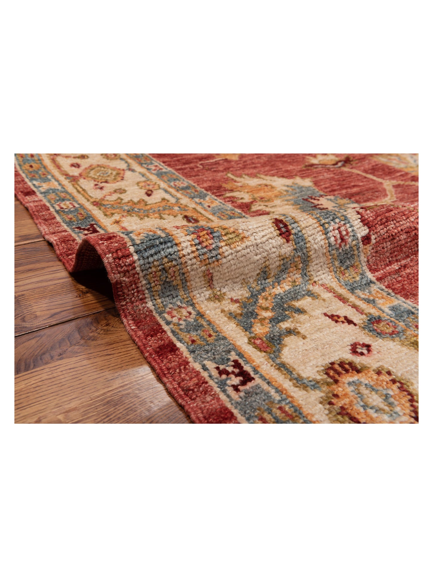 Angora Oushak 134531 Red Ivory 6.3x16.5 Hand Knotted Rug