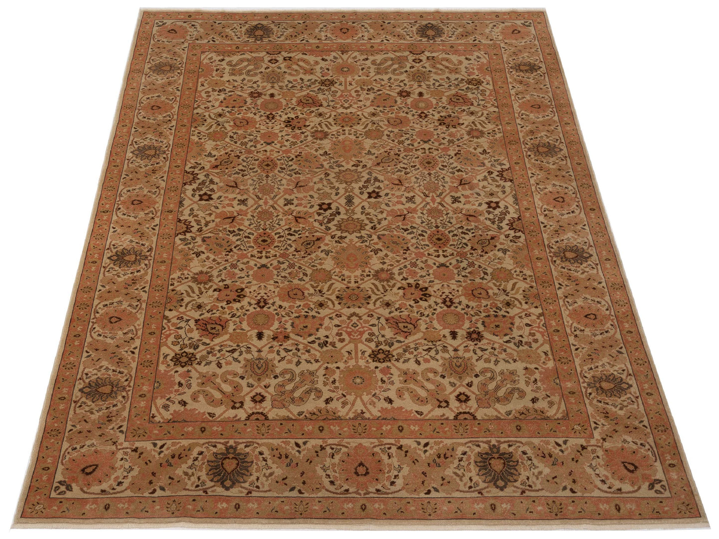 Antique Loom 108197 Ivory Ivory 9.4x12.6 Hand Knotted Rug