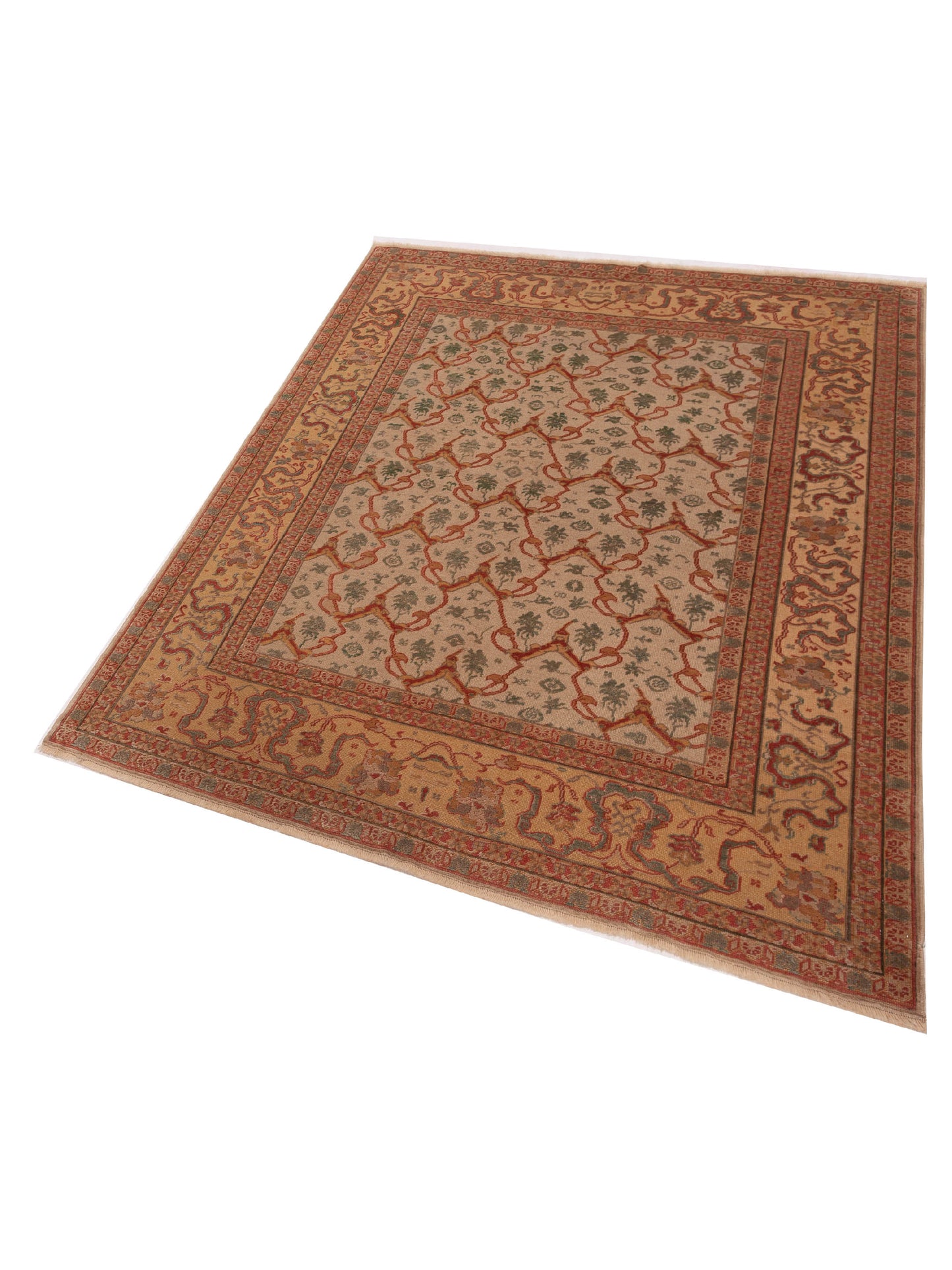 Antique Loom 147436 Silver Cream 6.11x8.7 Hand Knotted Rug
