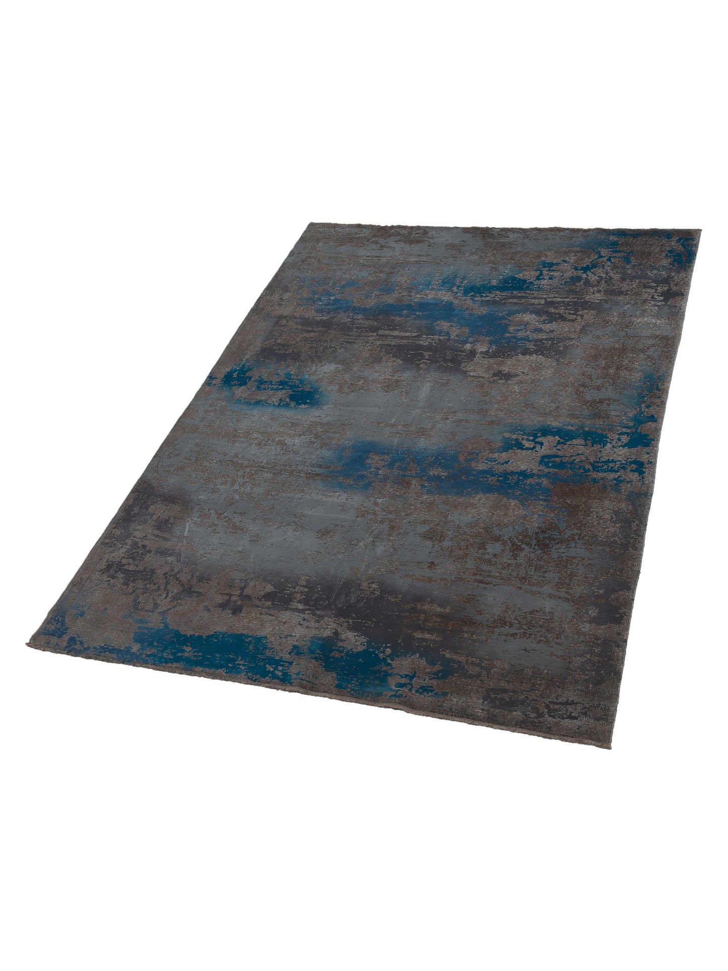 Vintage 112361 Gray Blue 6.6x9.4 Hand Knotted Rug