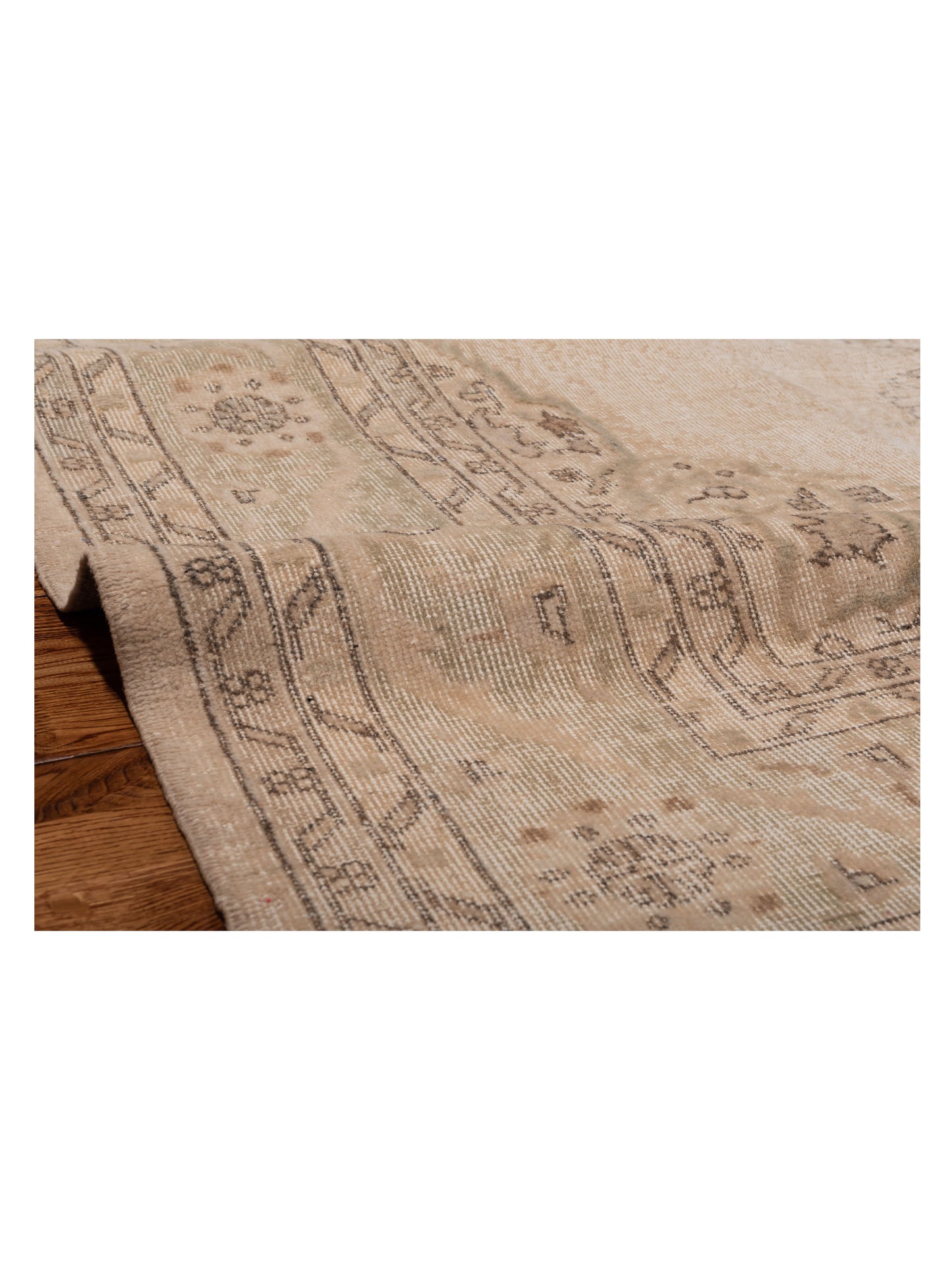 Vintage 118792 Natural 9.5x12.6 Hand Knotted Rug