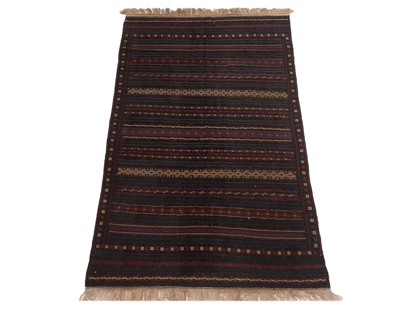 Afghan Soumak 54703 Black 5x9.9 Hand Woven Rug