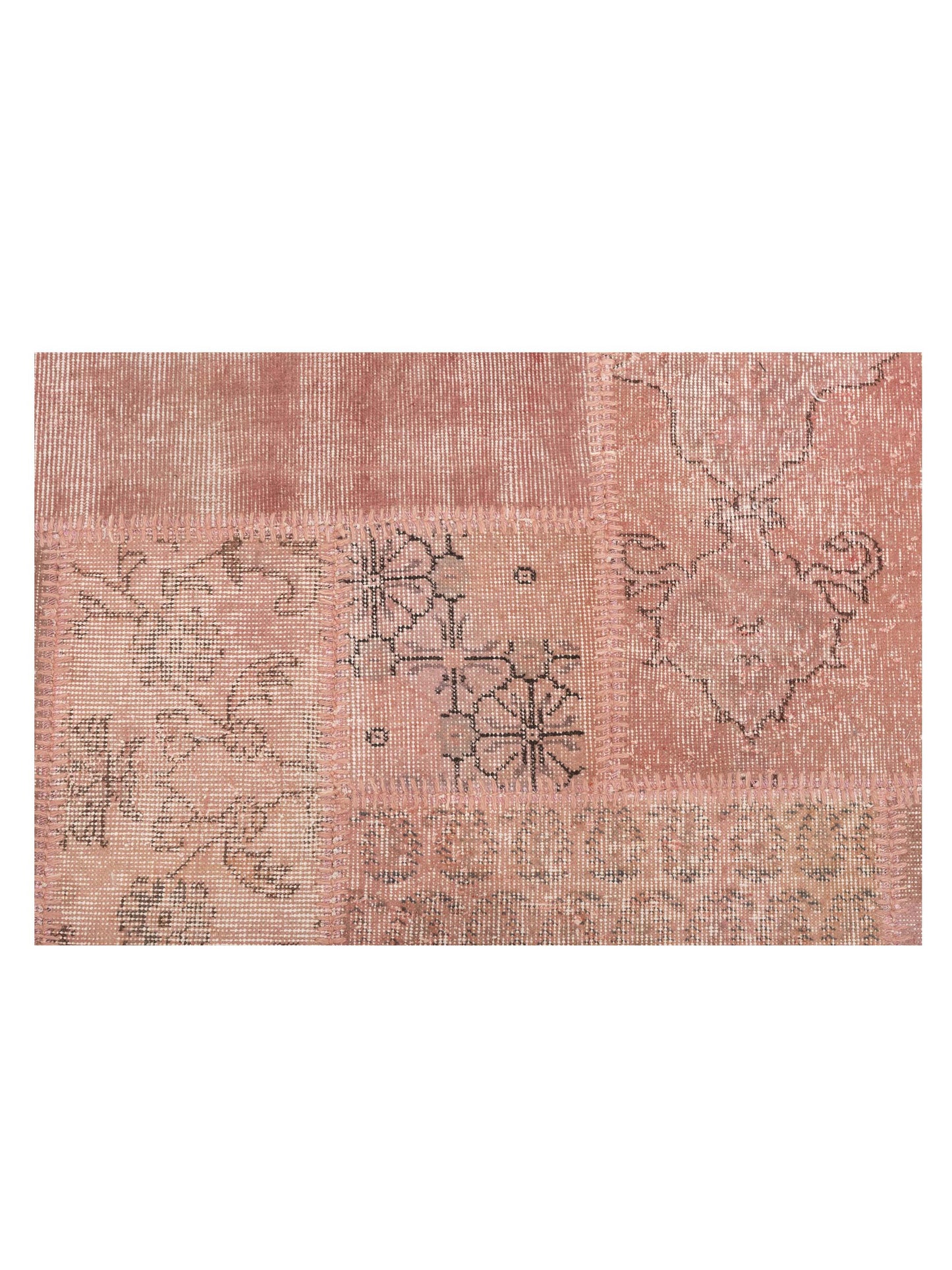 Turkish Vestige Patchwork 149180 Pink 8x9.11 Hand Knotted Rug