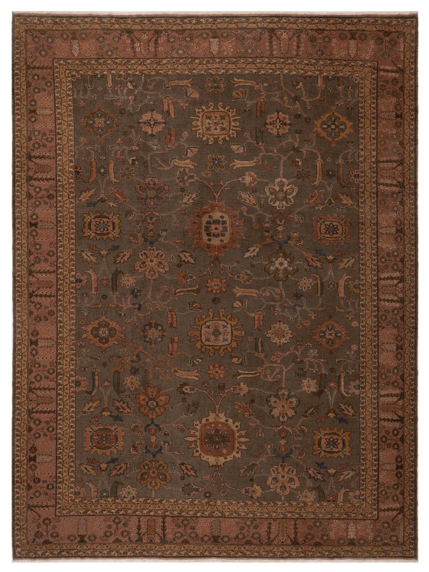 Pasha Turkish Elvan  Sage Green Copper Traditional