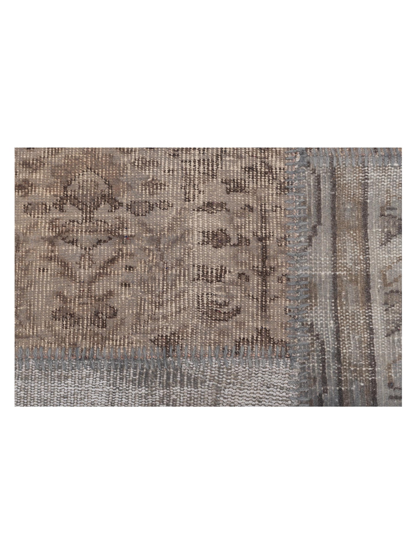 Turkish Vestige Patchwork 128948 Gray 5x8 Hand Knotted Rug