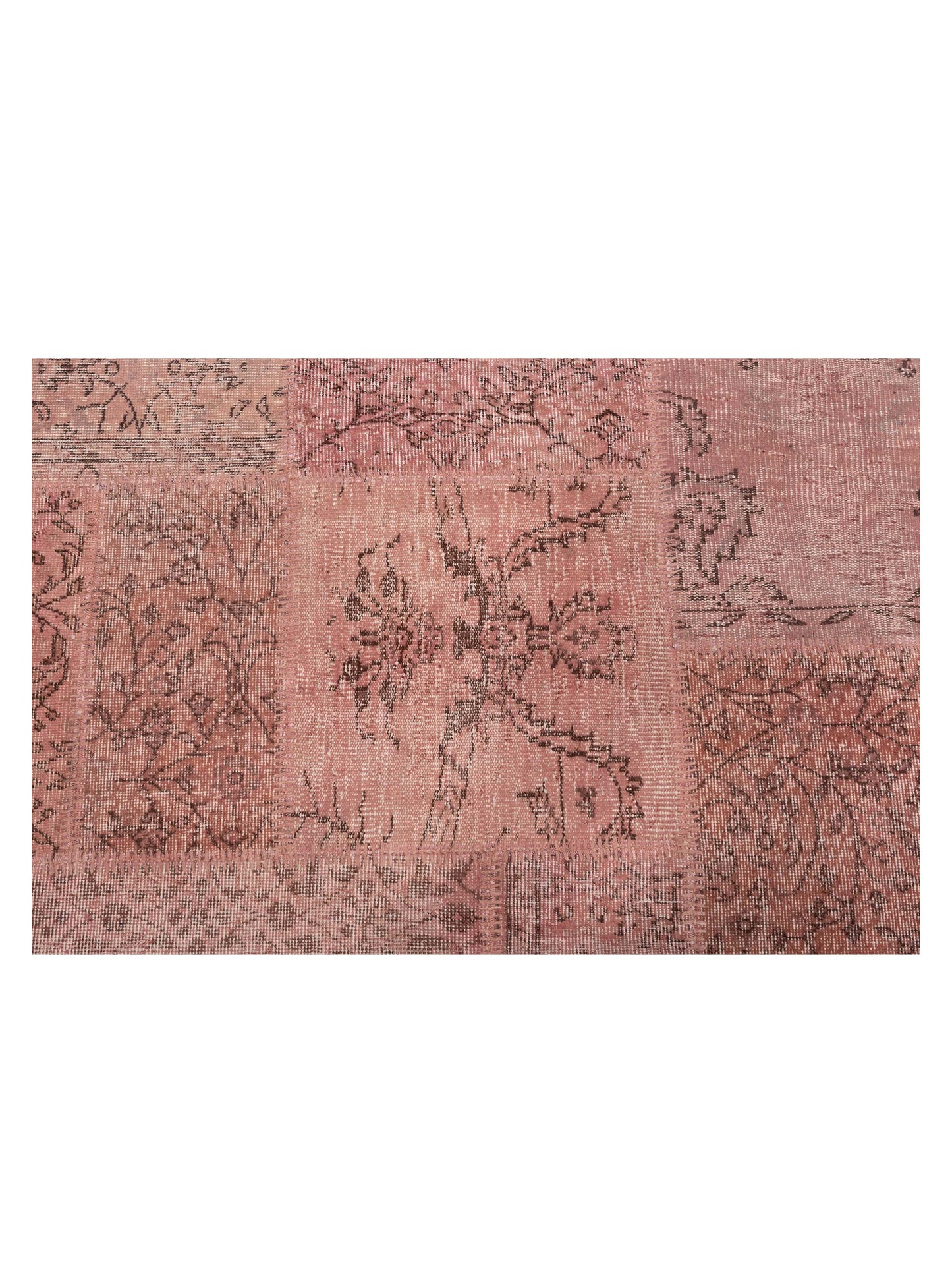 Turkish Vestige Patchwork 149174 Pink 10x13.8 Hand Knotted Rug