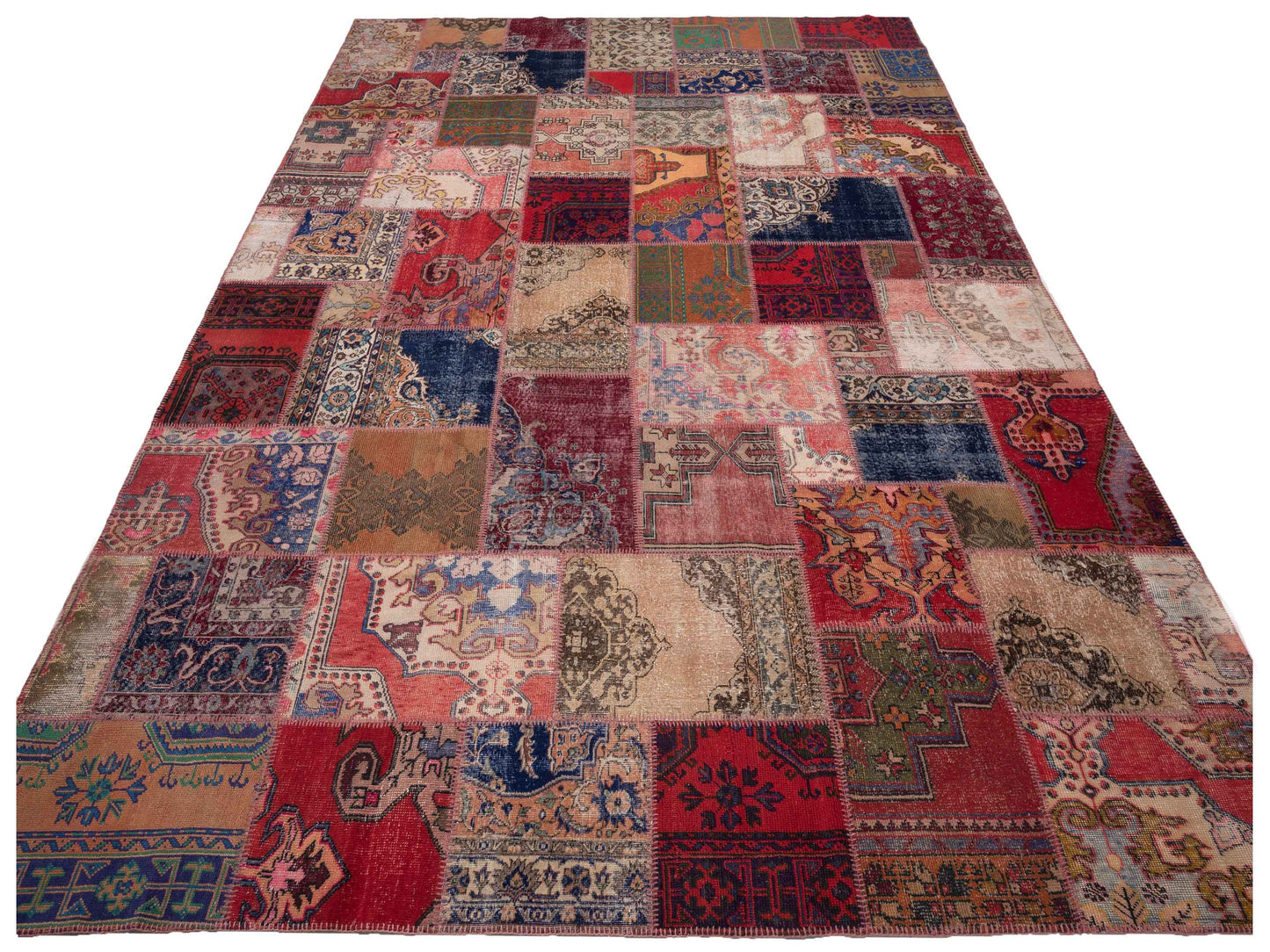 Turkish Vestige Patchwork 142746 Multi 11.6x15.6 Hand Knotted Rug