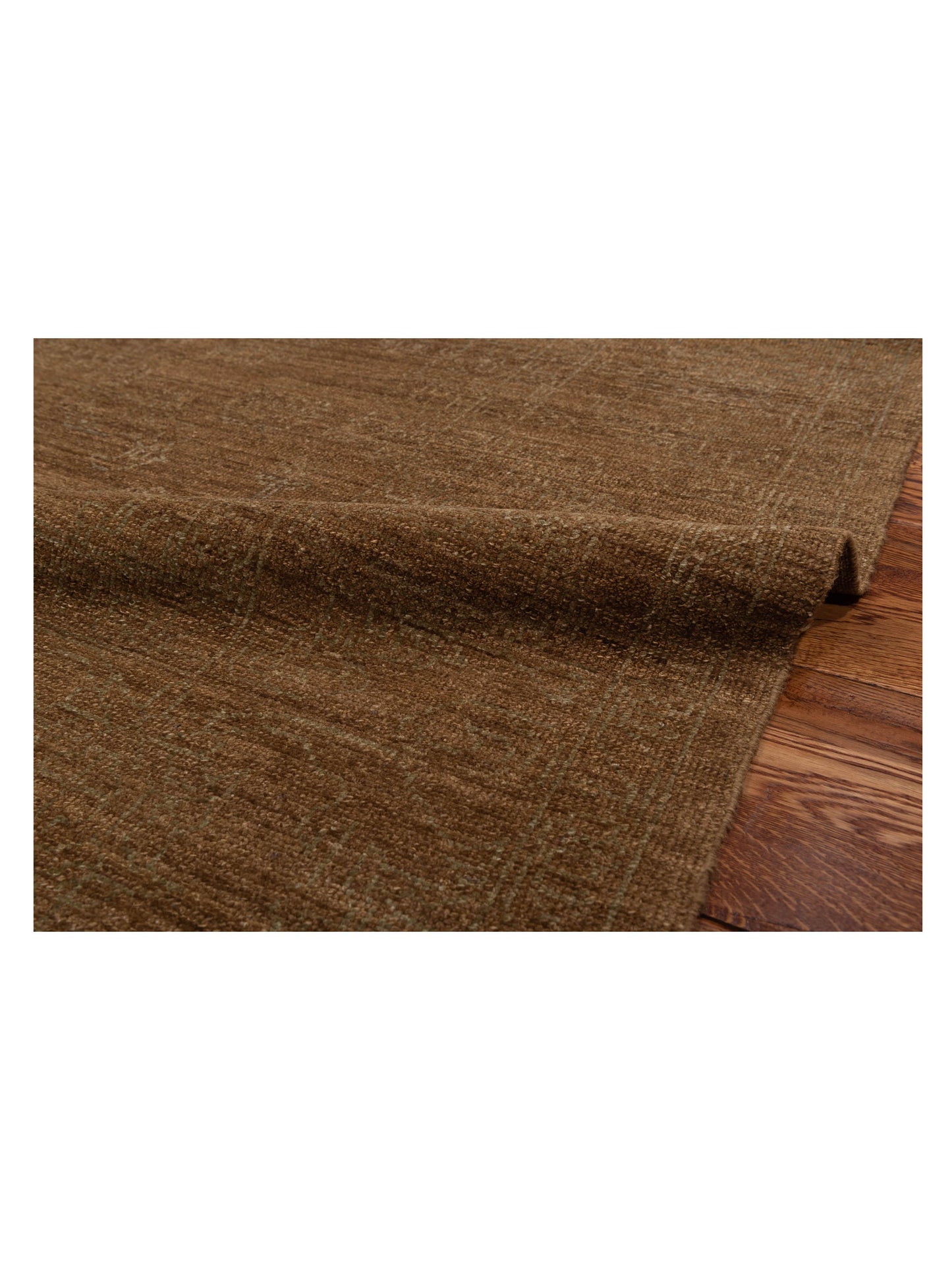 Defne Emerald Brown Green 6x8.11 Hand Knotted Rug