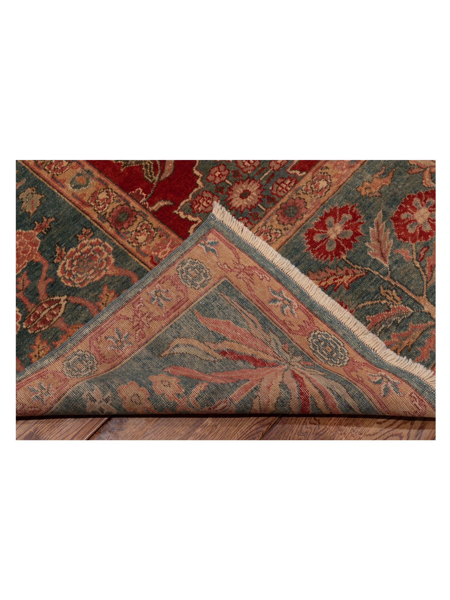 Antique Loom 108181 Red Blue 10.3x17.1 Hand Knotted Rug