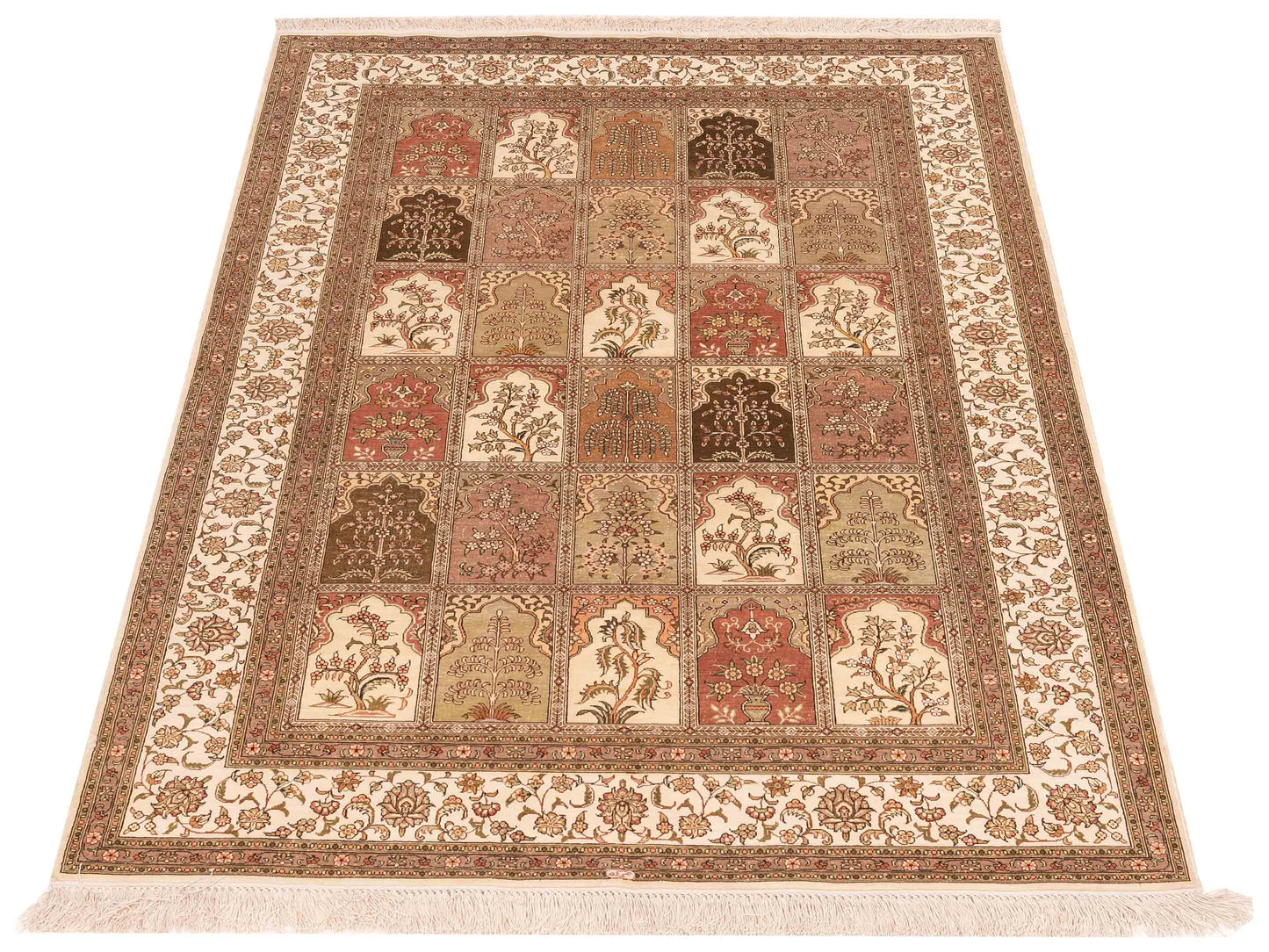 Pure Silk 111683 Multi 4.1x6.1 Hand Knotted Rug