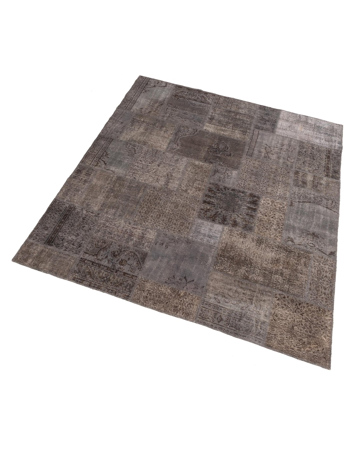 Turkish Vestige Patchwork 130969 Gray 8x9.11 Hand Knotted Rug