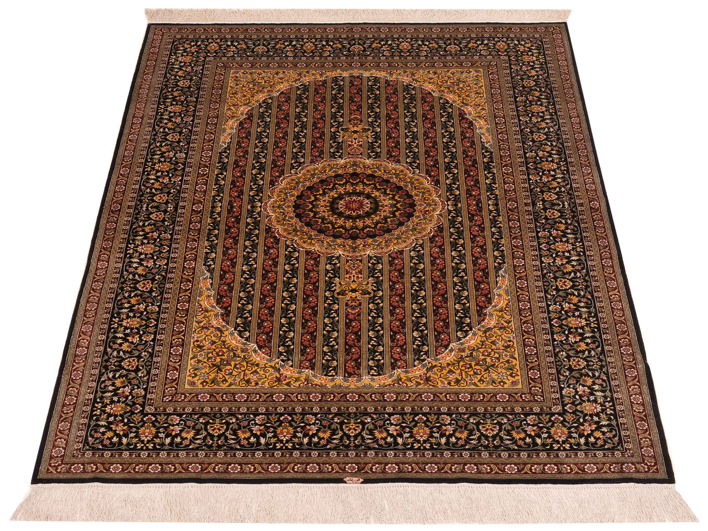 Pure Silk 125321 Multi 4.1x6.1 Hand Knotted Rug