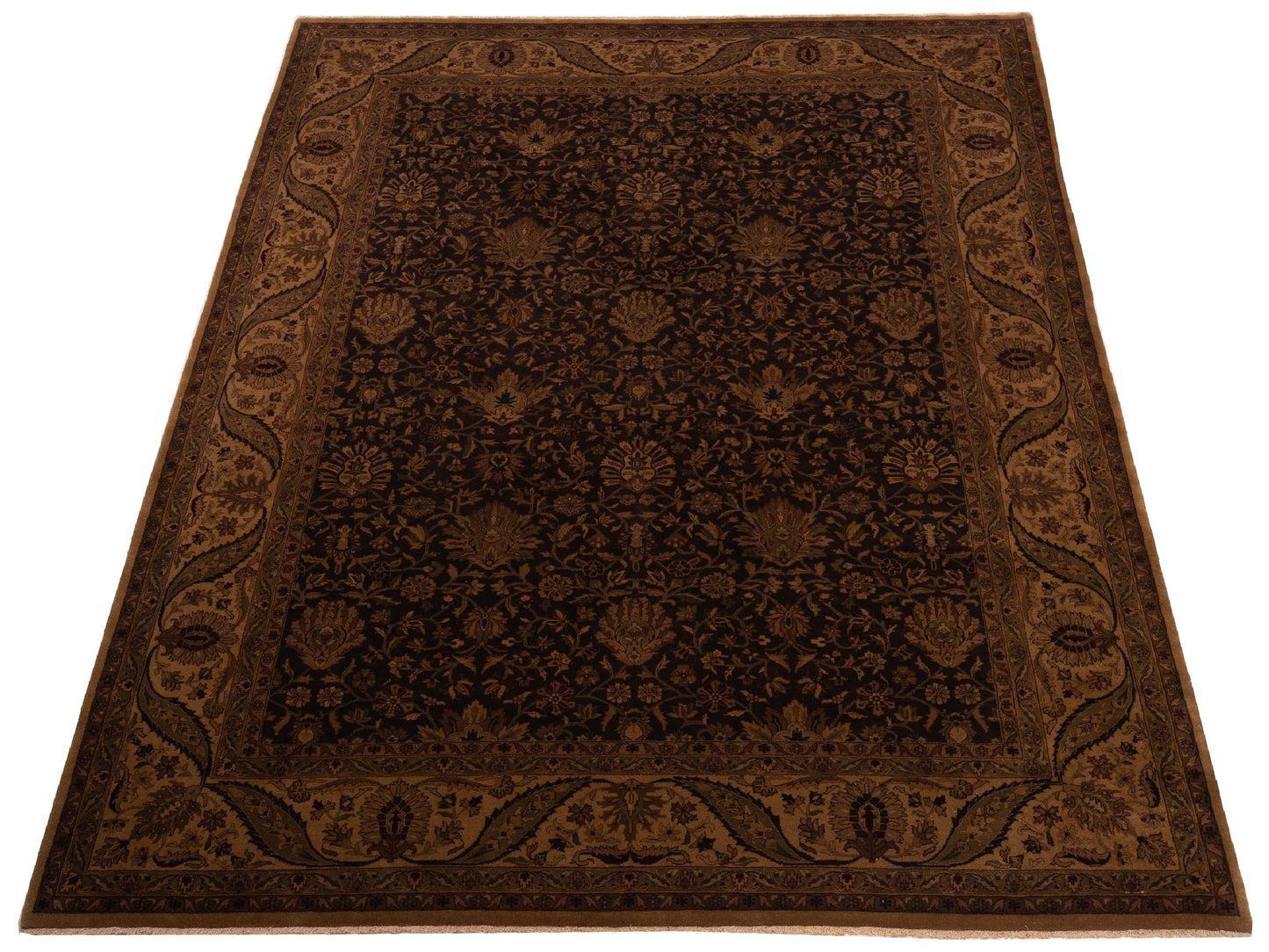 Sivas 109410 Brown Cream 9.2x12 Hand Knotted Rug