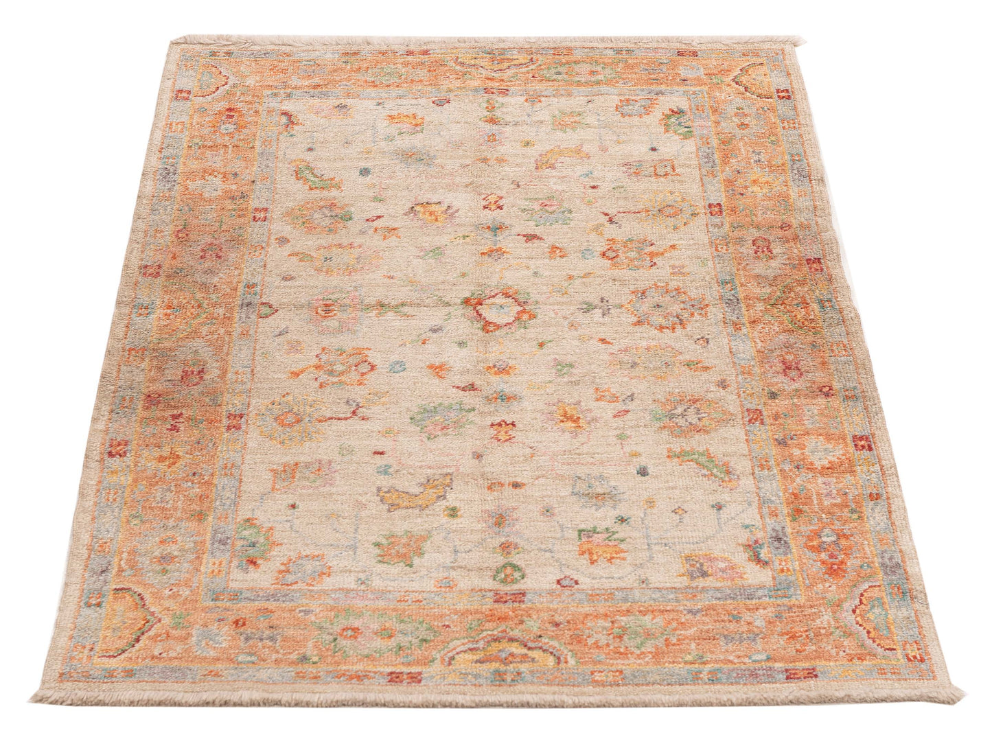 Angora Oushak 152444 Beige Orange 3.11x6.1 Hand Knotted Rug