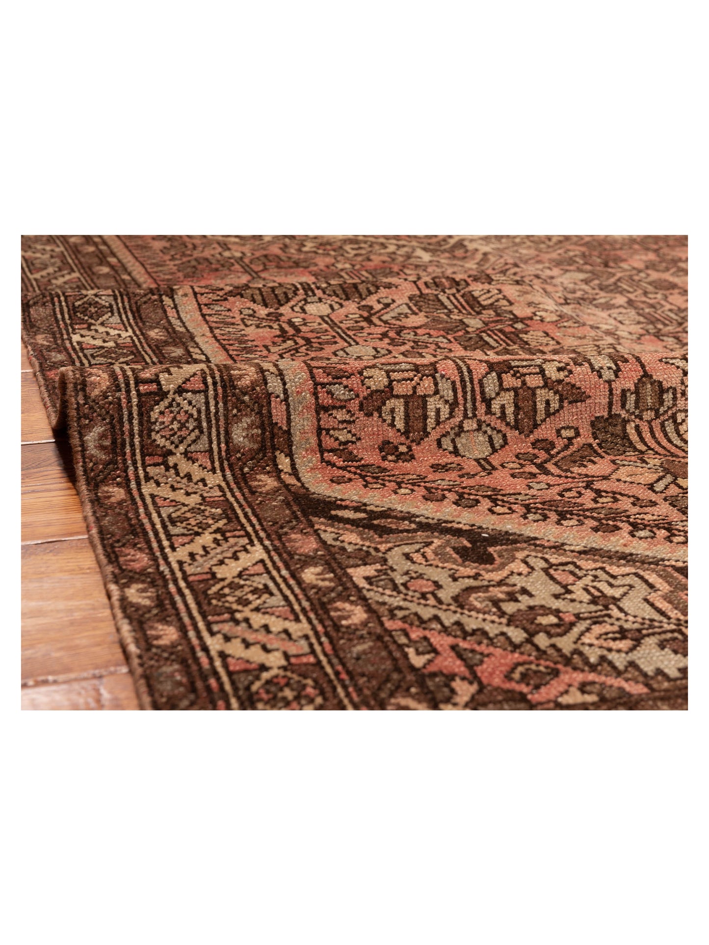 Persian 147643 Pink Brown 4.9x10.2 Hand Knotted Rug