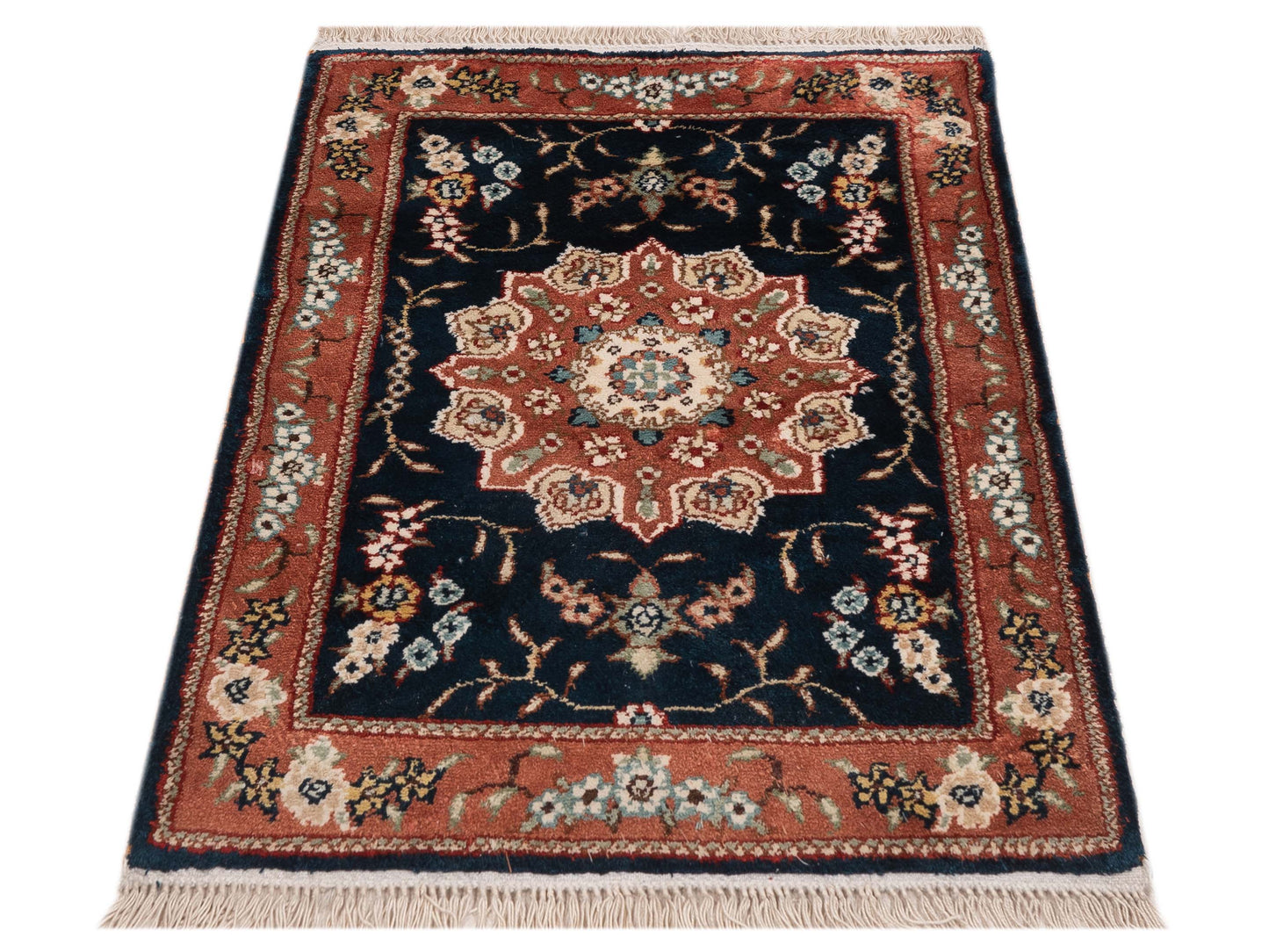 Milas 148678 Blue Copper 1.4x1.10 Hand Knotted Rug