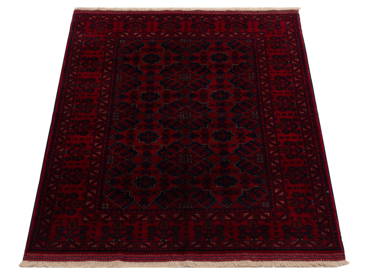 Afghan Belcik 152049 Red Red 4x6.1 Hand Knotted Rug