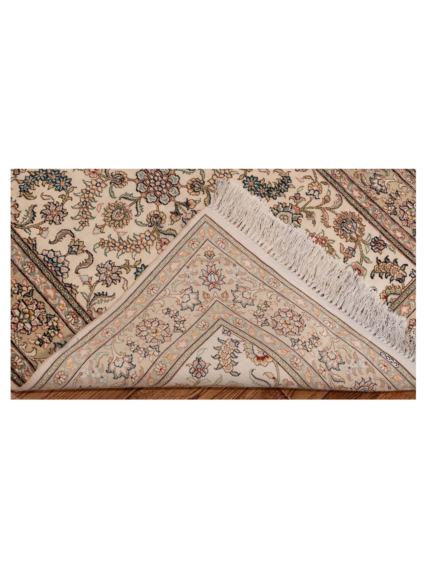 Pure Silk 114492 Ivory Gold 2.7x12.2 Hand Knotted Rug