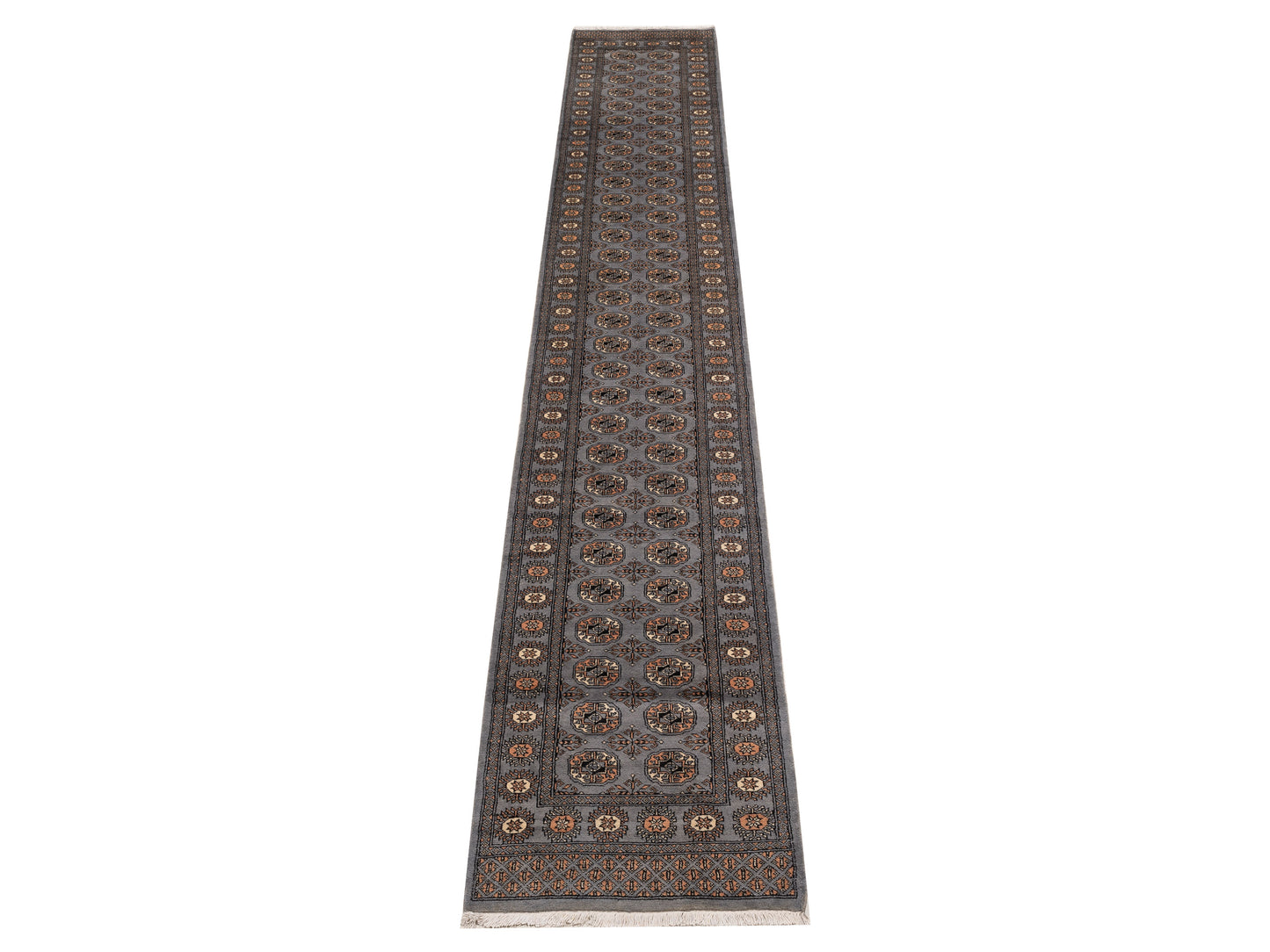 Bokhara 153474 Gray Gray 2.6x15.8 Hand Knotted Rug