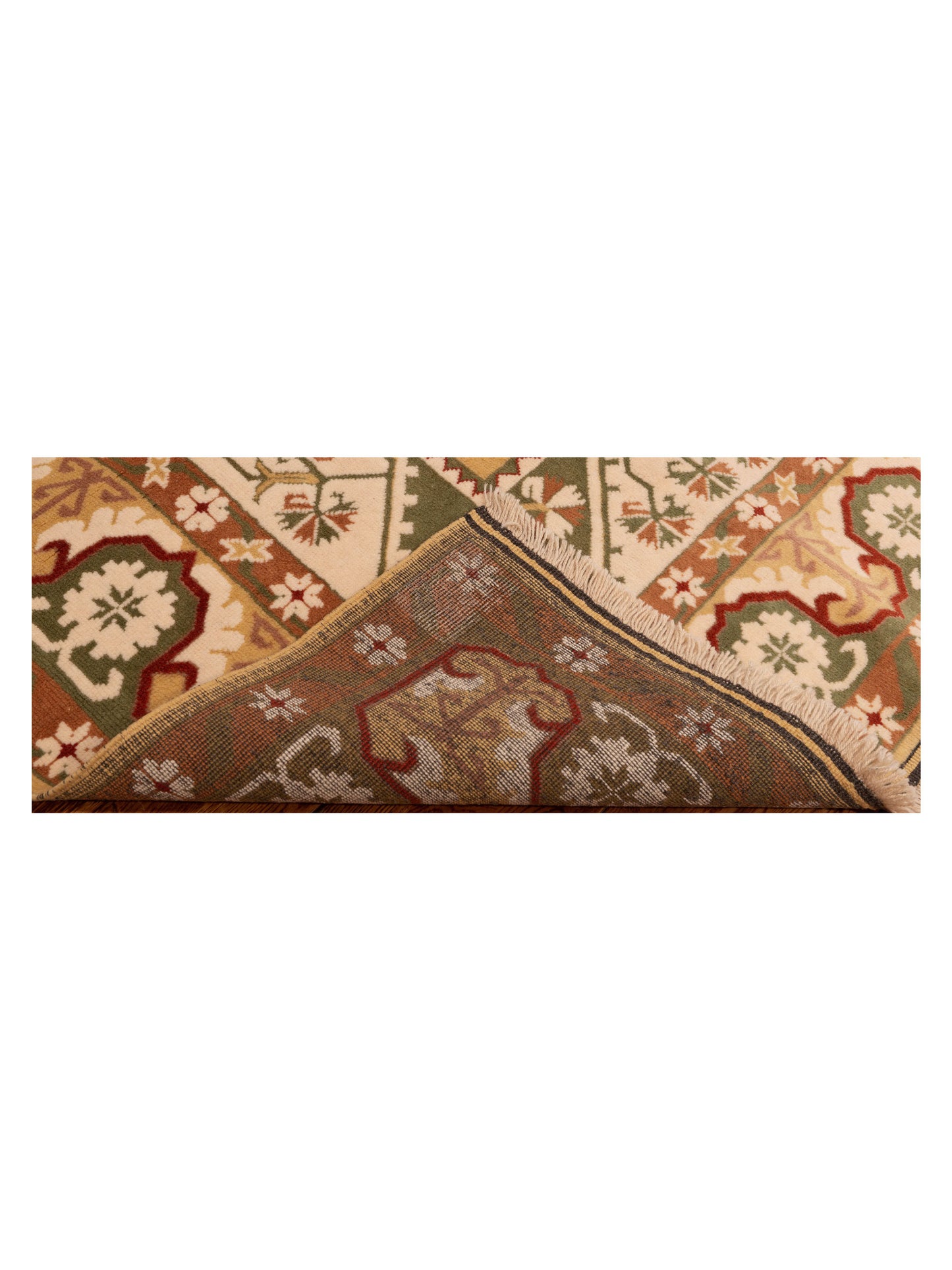 Milas 146254 Gold Green 5.3x8.6 Hand Knotted Rug