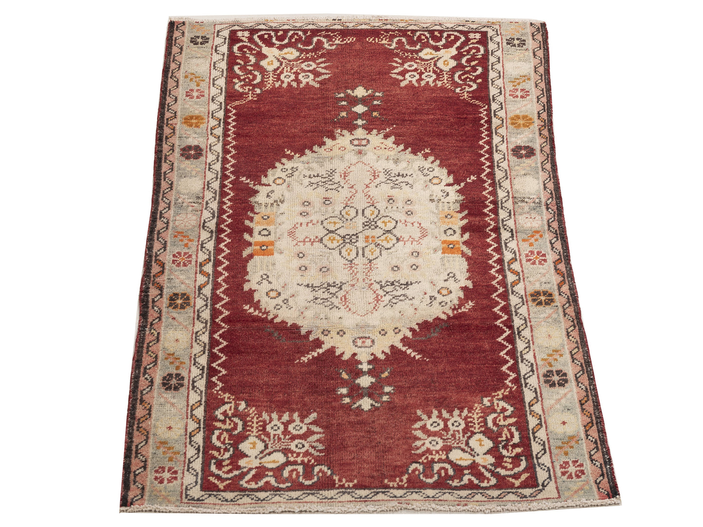 Old Anatolian 154161 Red Gray 3x5.9 Hand Knotted Rug