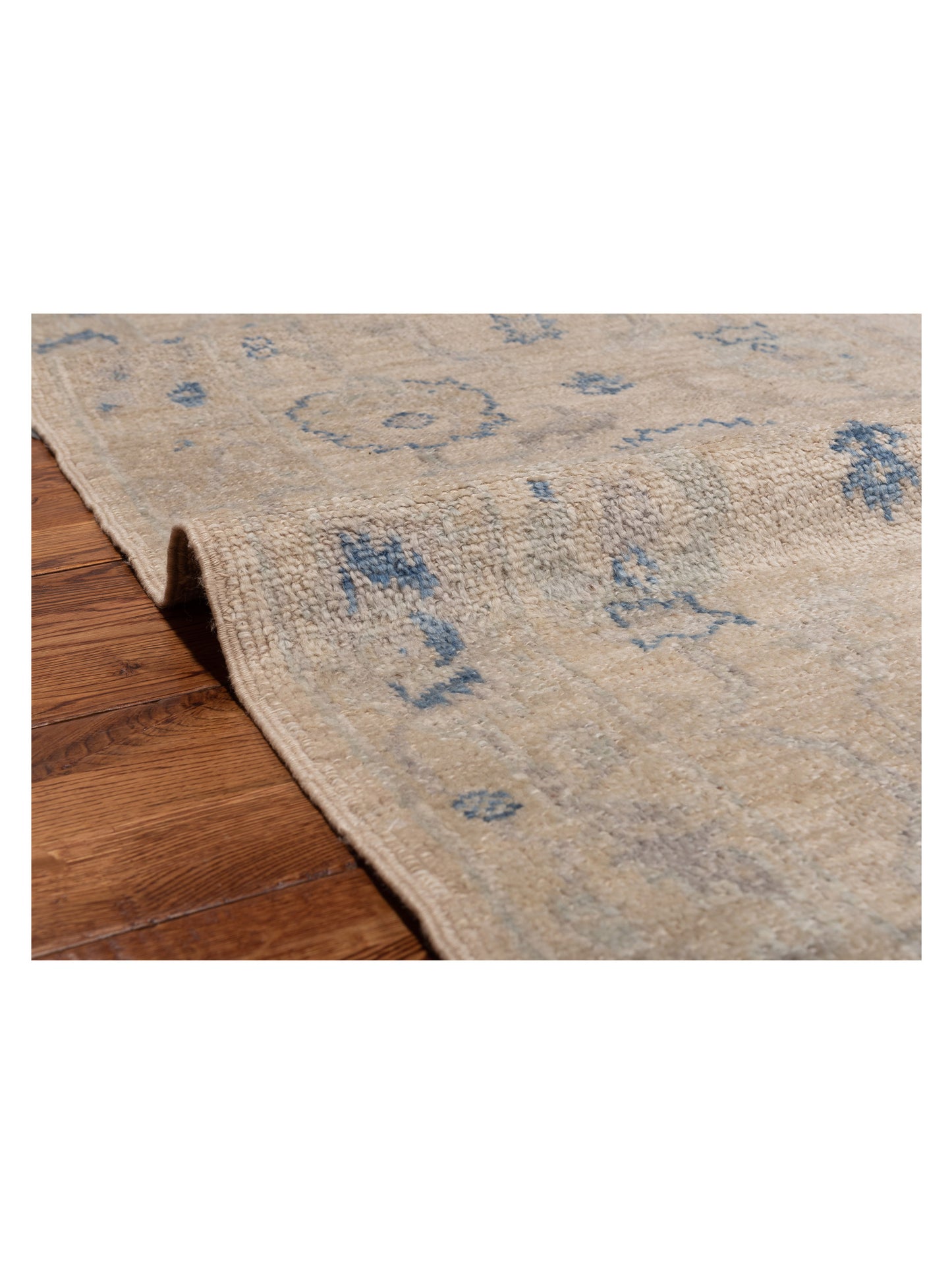 Angora Oushak 150373 Ivory Brown 2.9x9.9 Hand Knotted Rug