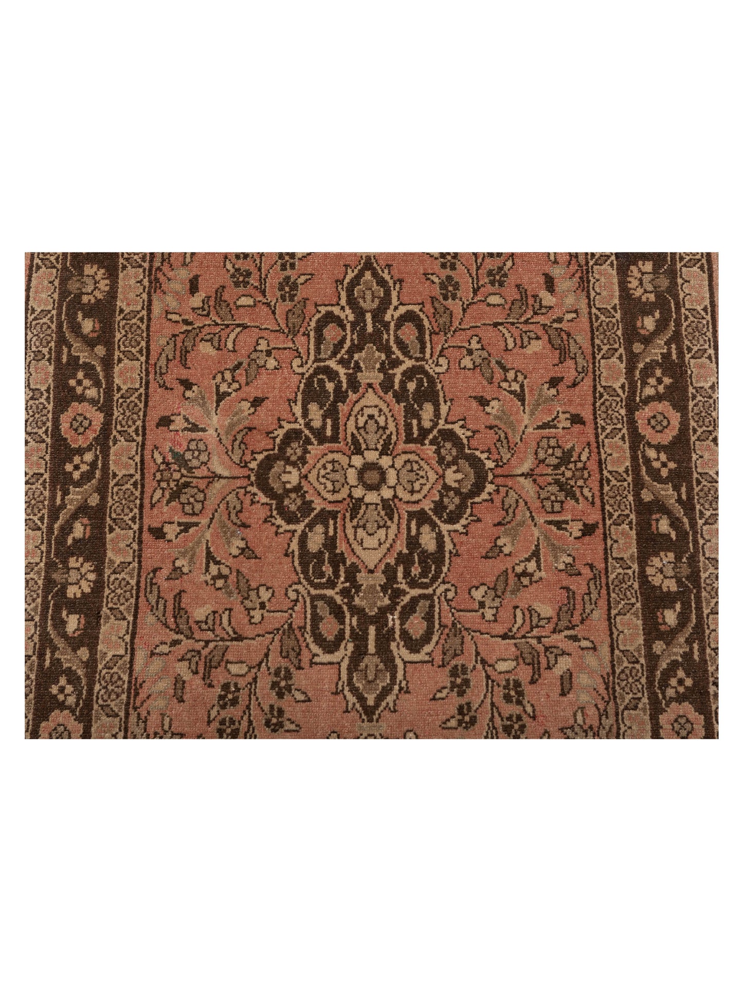 Antique Loom 147332 Pink Brown 2.10x9.5 Hand Knotted Rug