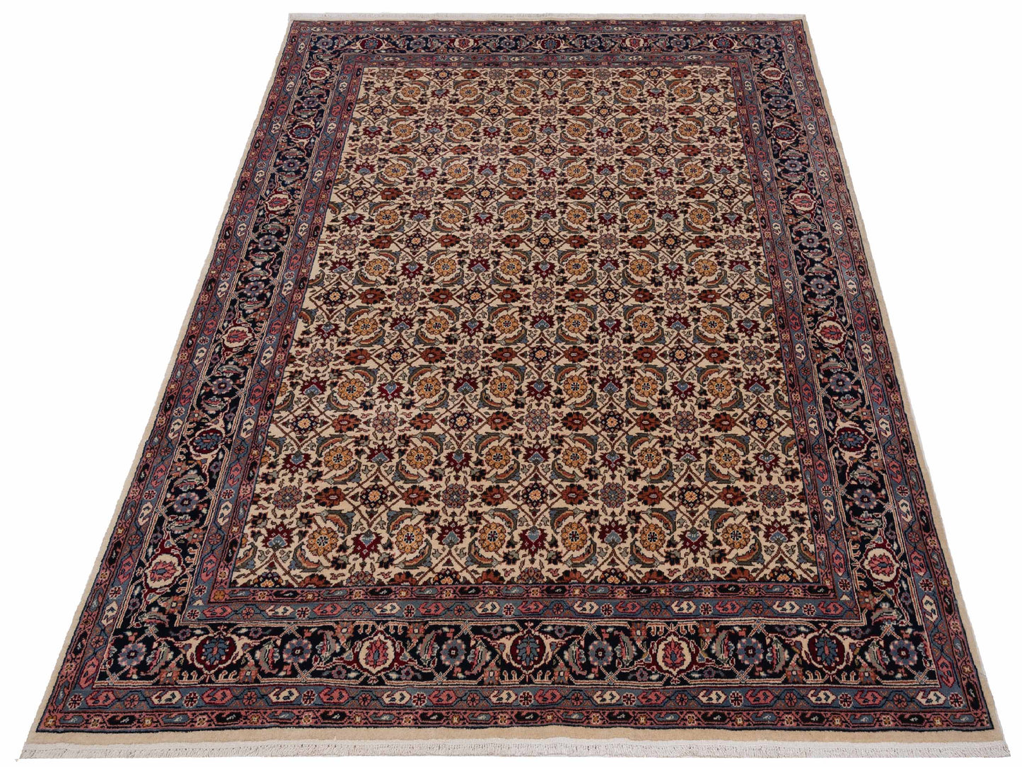 Crown 147781 Ivory Navy 8.1x10.3 Hand Knotted Rug