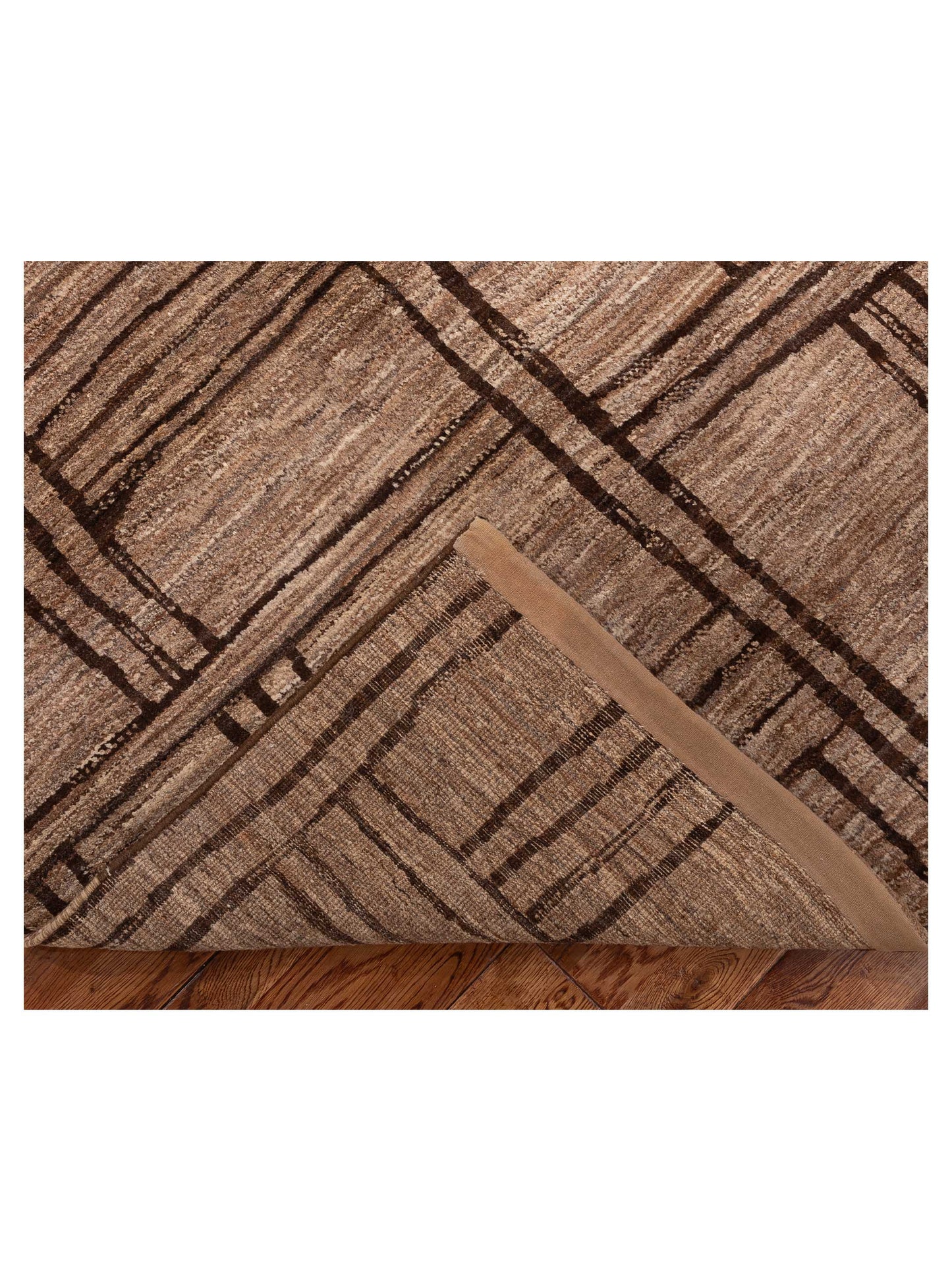 Tibetino 154028 Brown Brown 5.4x8.1 Hand Knotted Rug