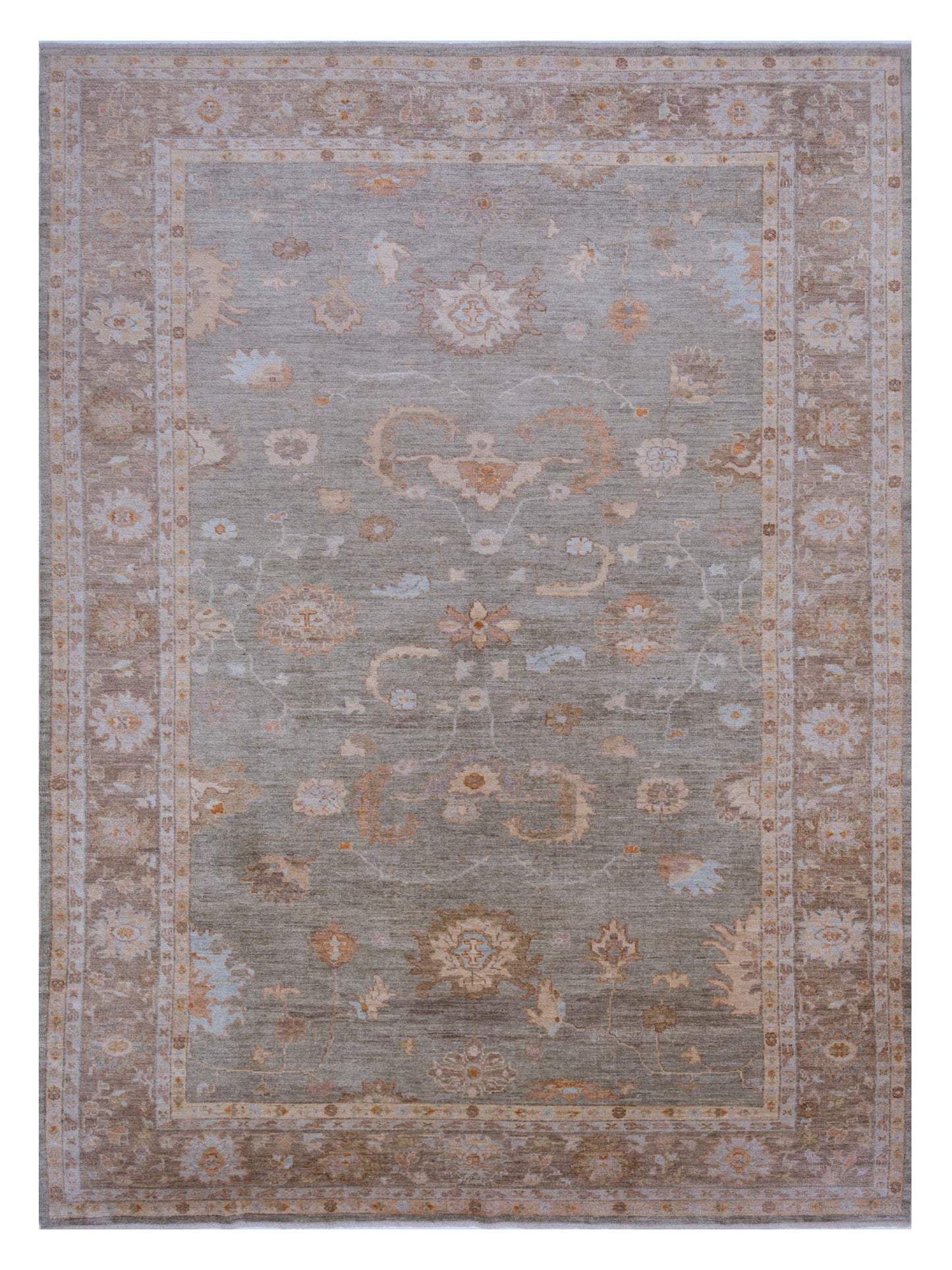 Anadol Angora Oushak  Green Brown Traditional