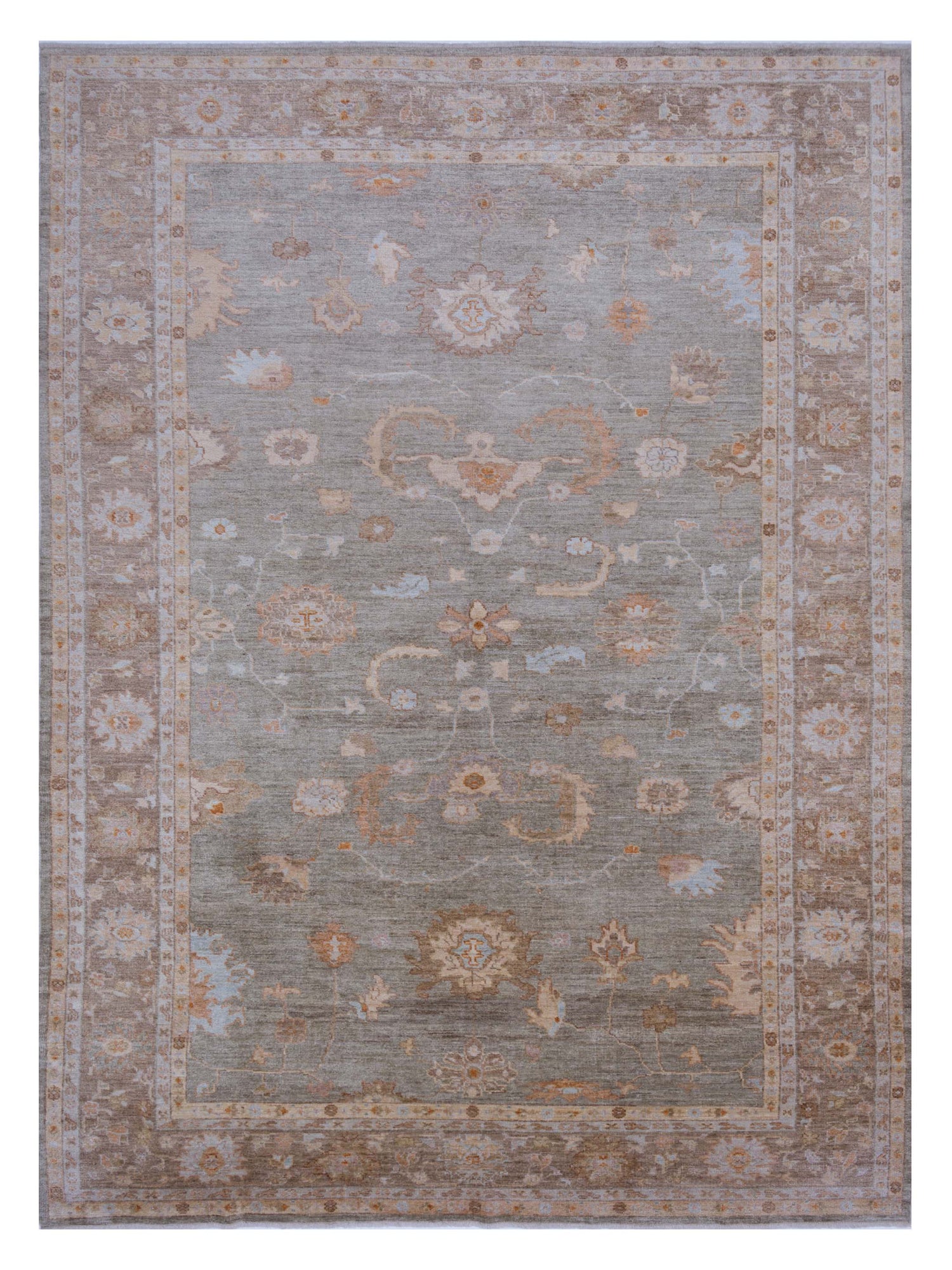 Anadol Angora Oushak  Green Brown Traditional