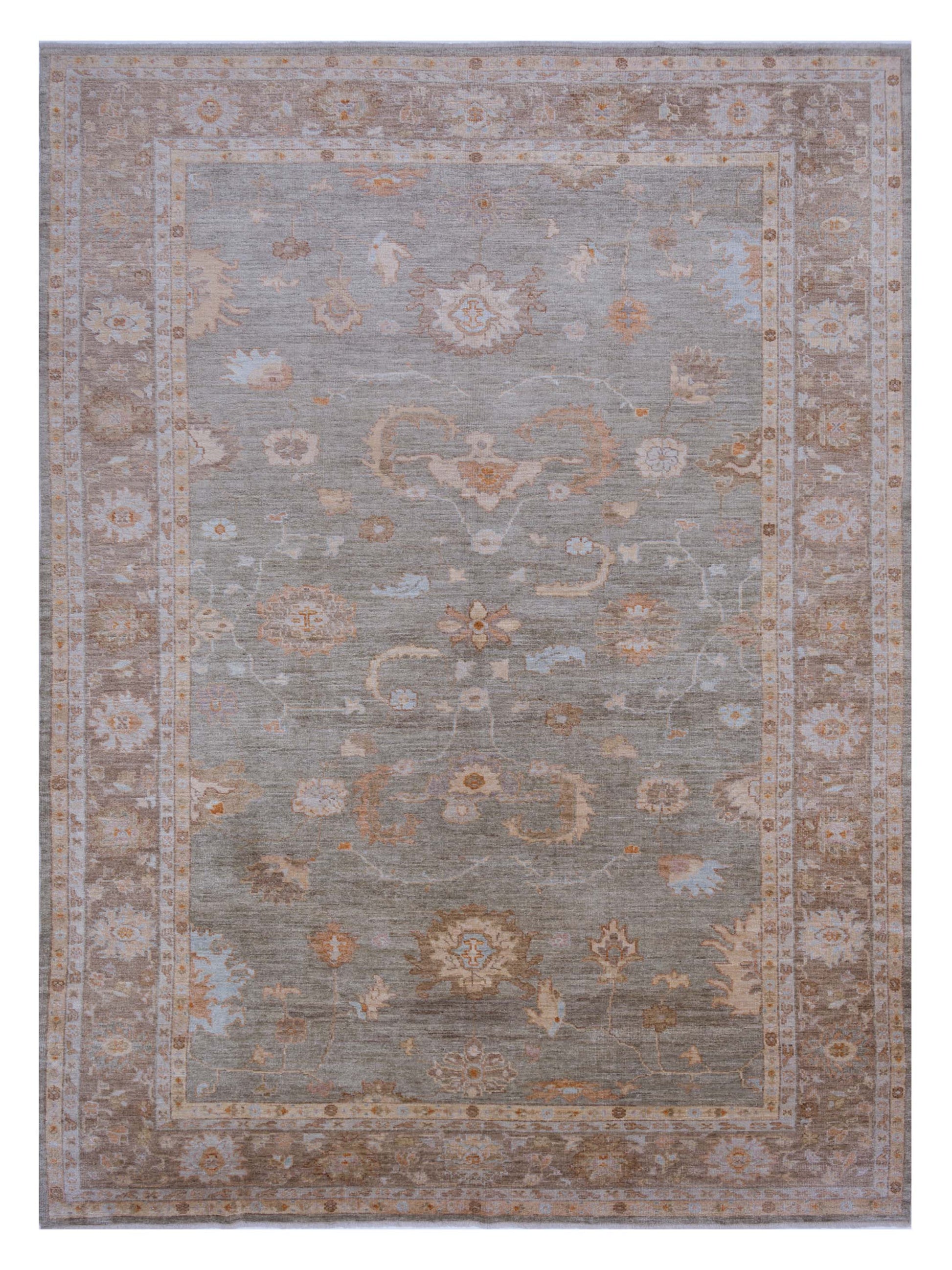 Anadol Angora Oushak  Green Brown Traditional